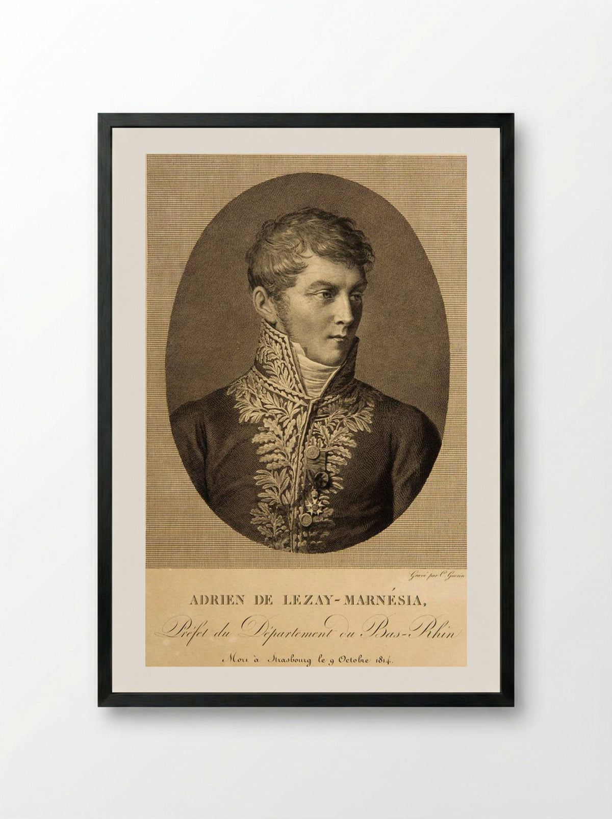 Adrien de Lezay-Marnesia - Christophe Guérin - Framed Print Black