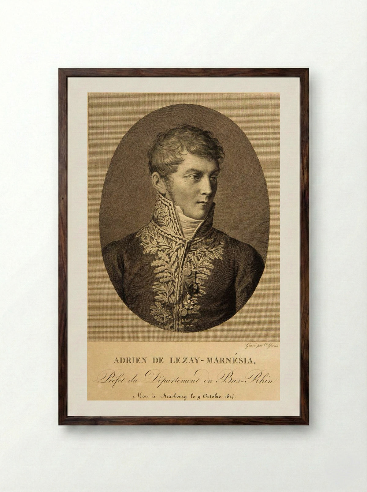 Adrien de Lezay-Marnesia - Christophe Guérin - Framed Print Dark Wood
