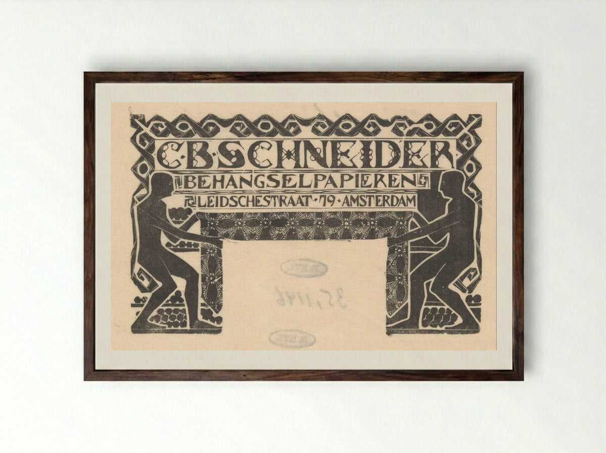 Advertentie van C.B. Schneider Behangselpapieren - Mathieu Lauweriks - Framed Print Dark Wood