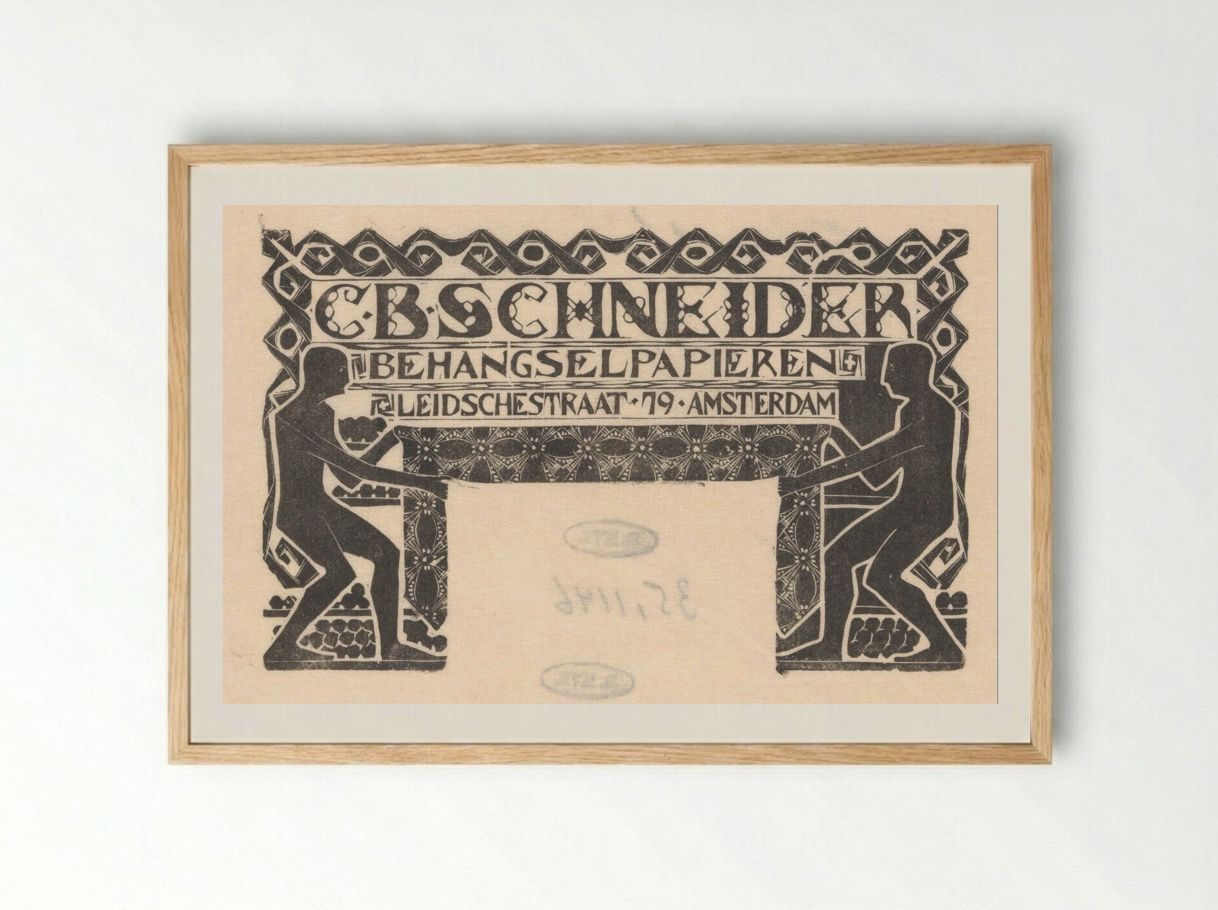 Advertentie van C.B. Schneider Behangselpapieren - Mathieu Lauweriks - Framed Print Wood