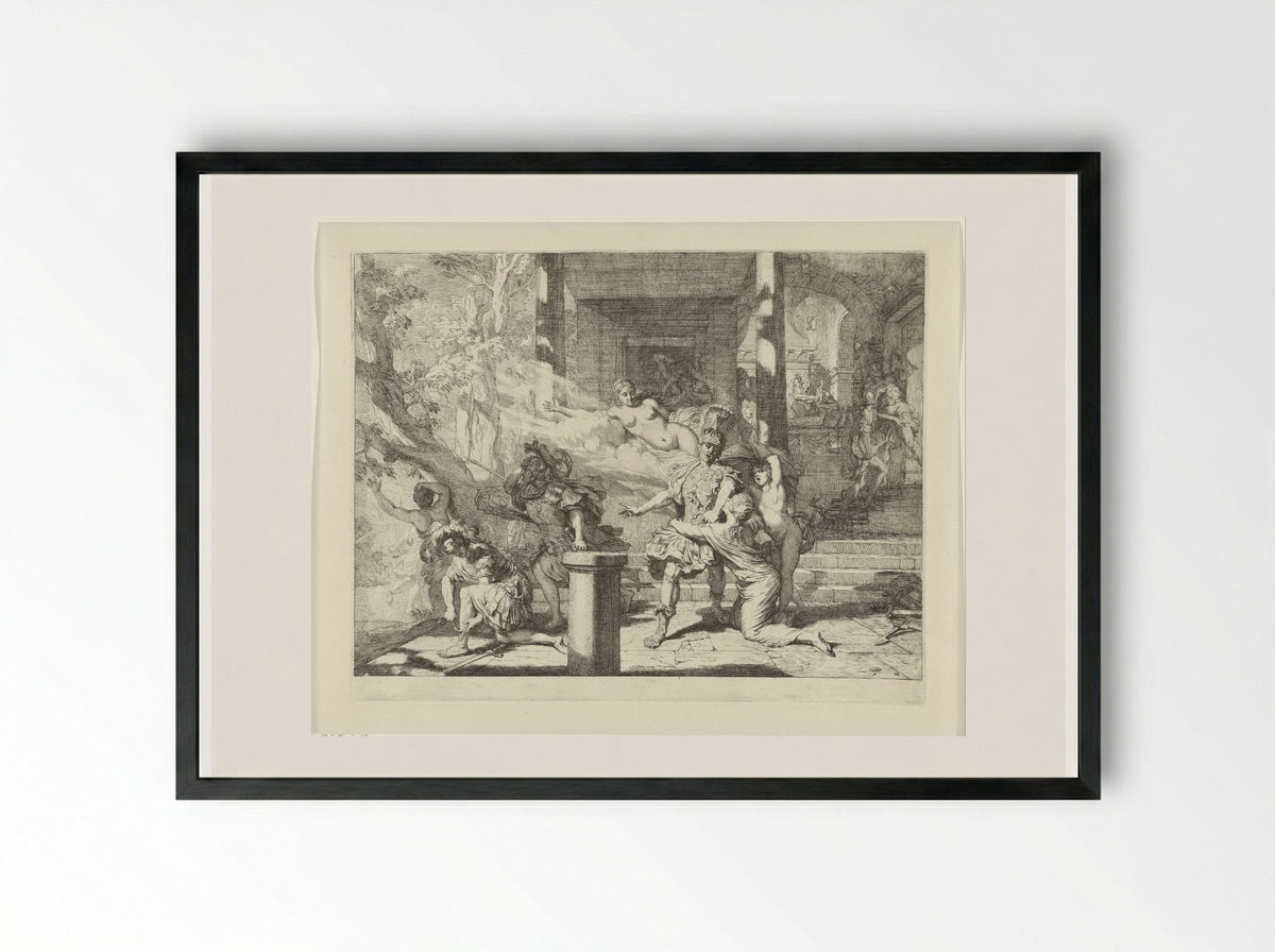 Aeneas Going to Battle - Gerard de Lairesse - Framed Print Black