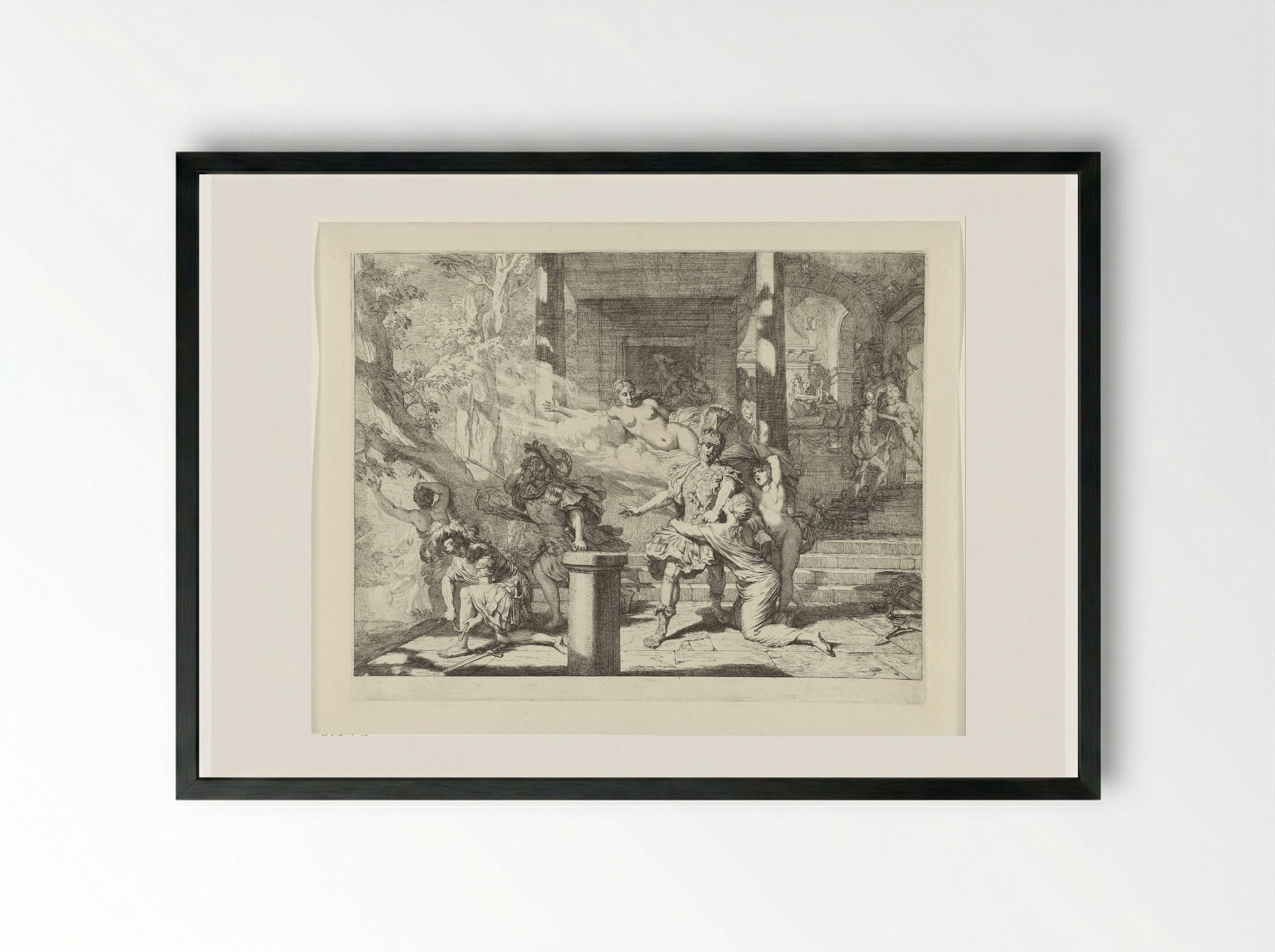 Aeneas Going to Battle - Gerard de Lairesse - Framed Print Black