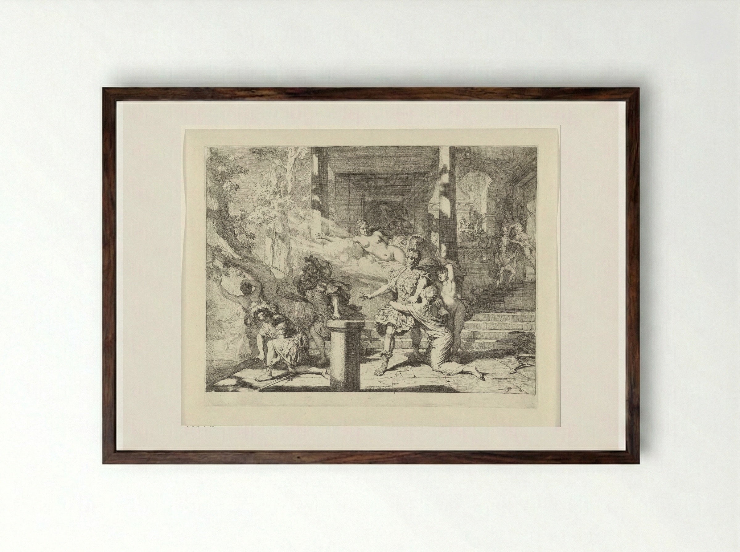 Aeneas Going to Battle - Gerard de Lairesse - Framed Print Dark Wood