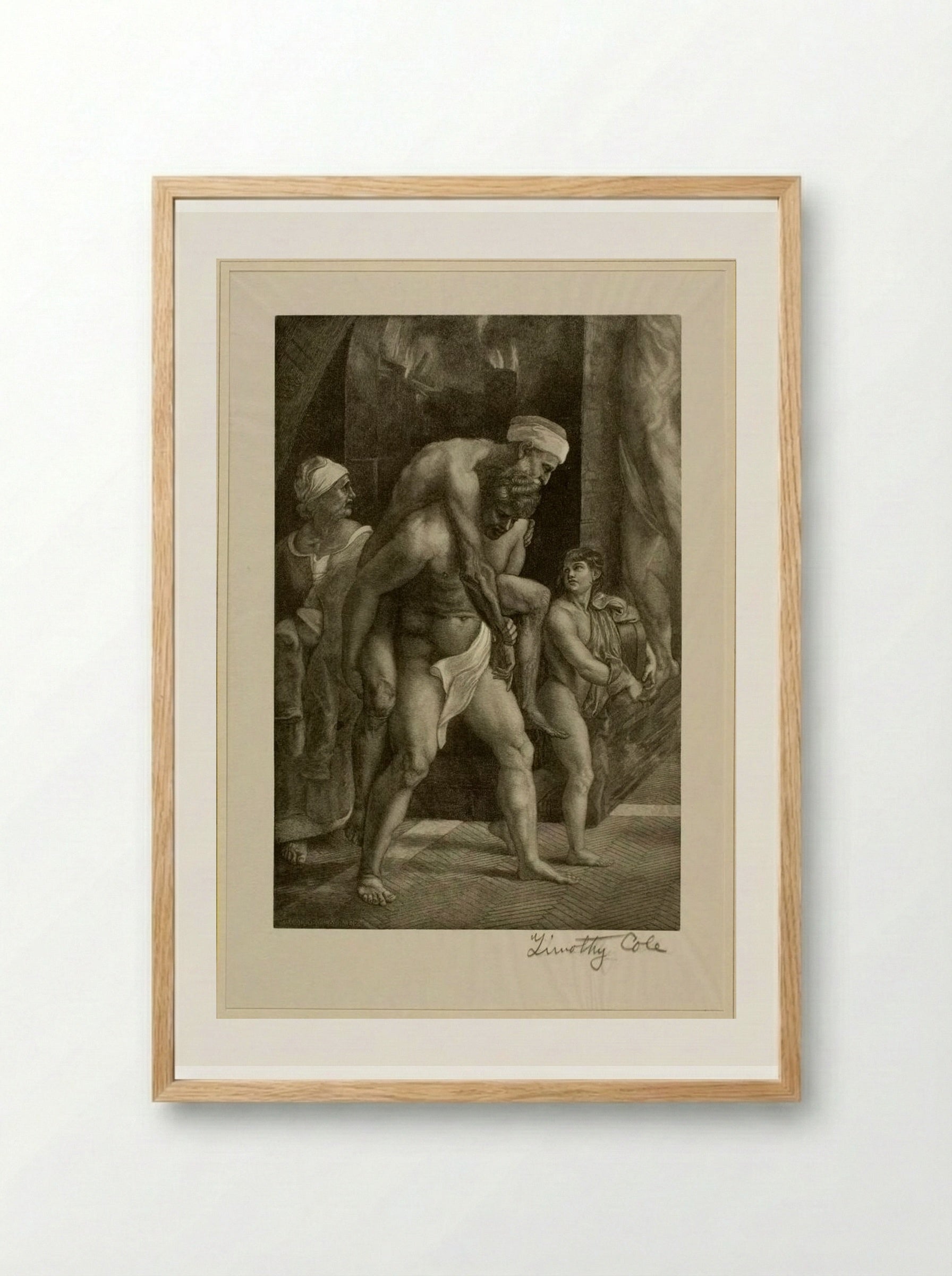 Aeneas Group (Detail from Incendio del Borgo) - Timothy Cole - Framed Print Wood