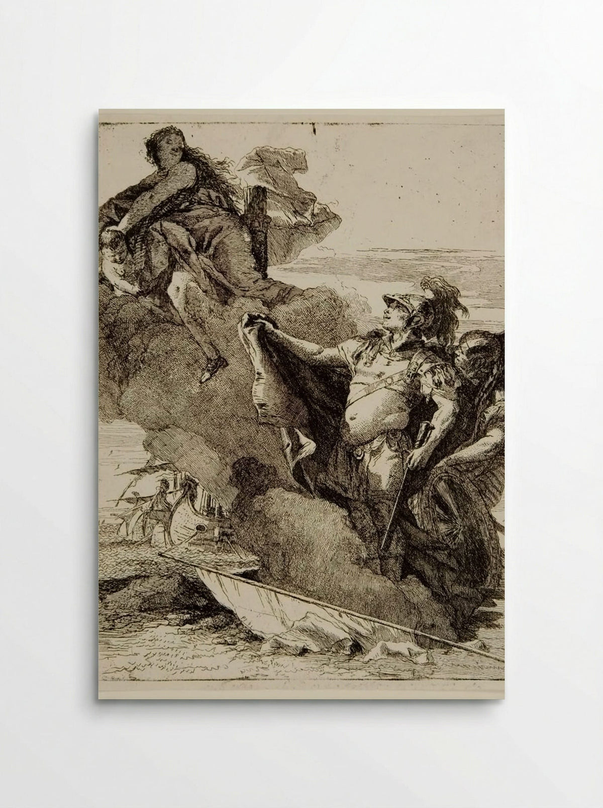 Aeneas Recognizing Venus at the Moment of her Disappearance in a Cloud - Giovanni Domenico Tiepolo - Poster