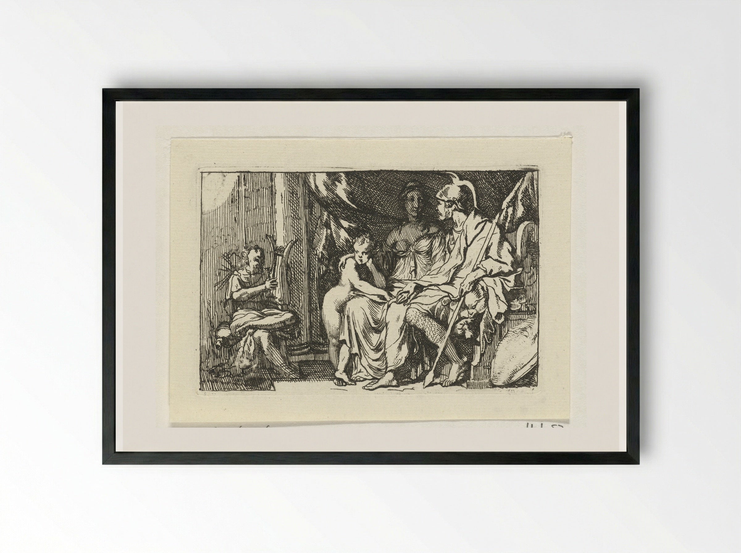 Aeneas Recounting His Adventures to Dido - Gerard de Lairesse - Framed Print Black