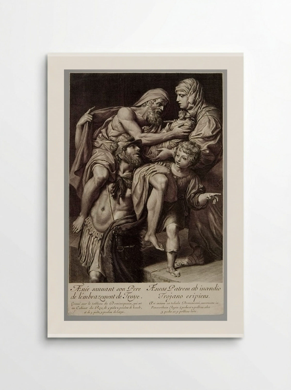 Aeneas Saves His Father from the Burning of Troy - Gérard Audran - Poster