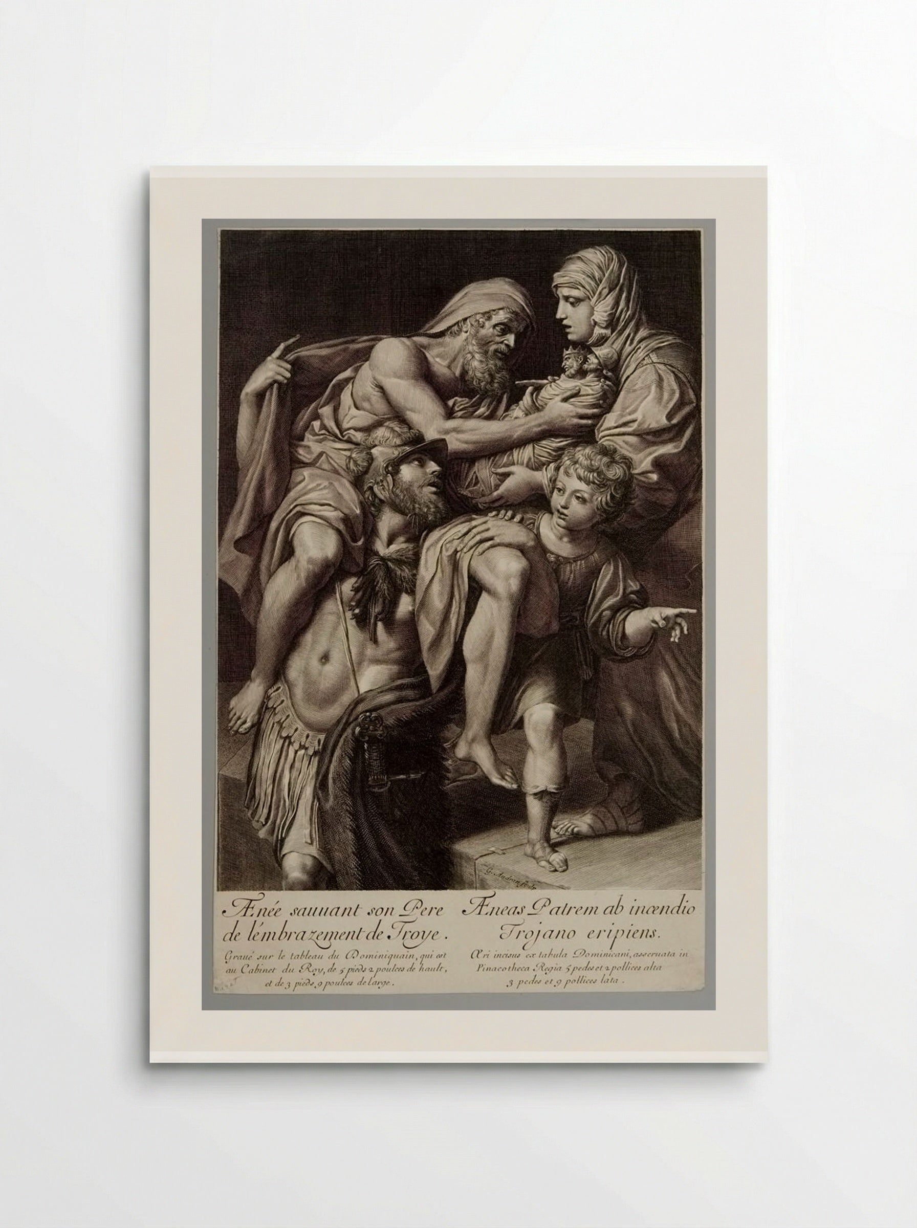 Aeneas Saves His Father from the Burning of Troy - Gérard Audran - Poster
