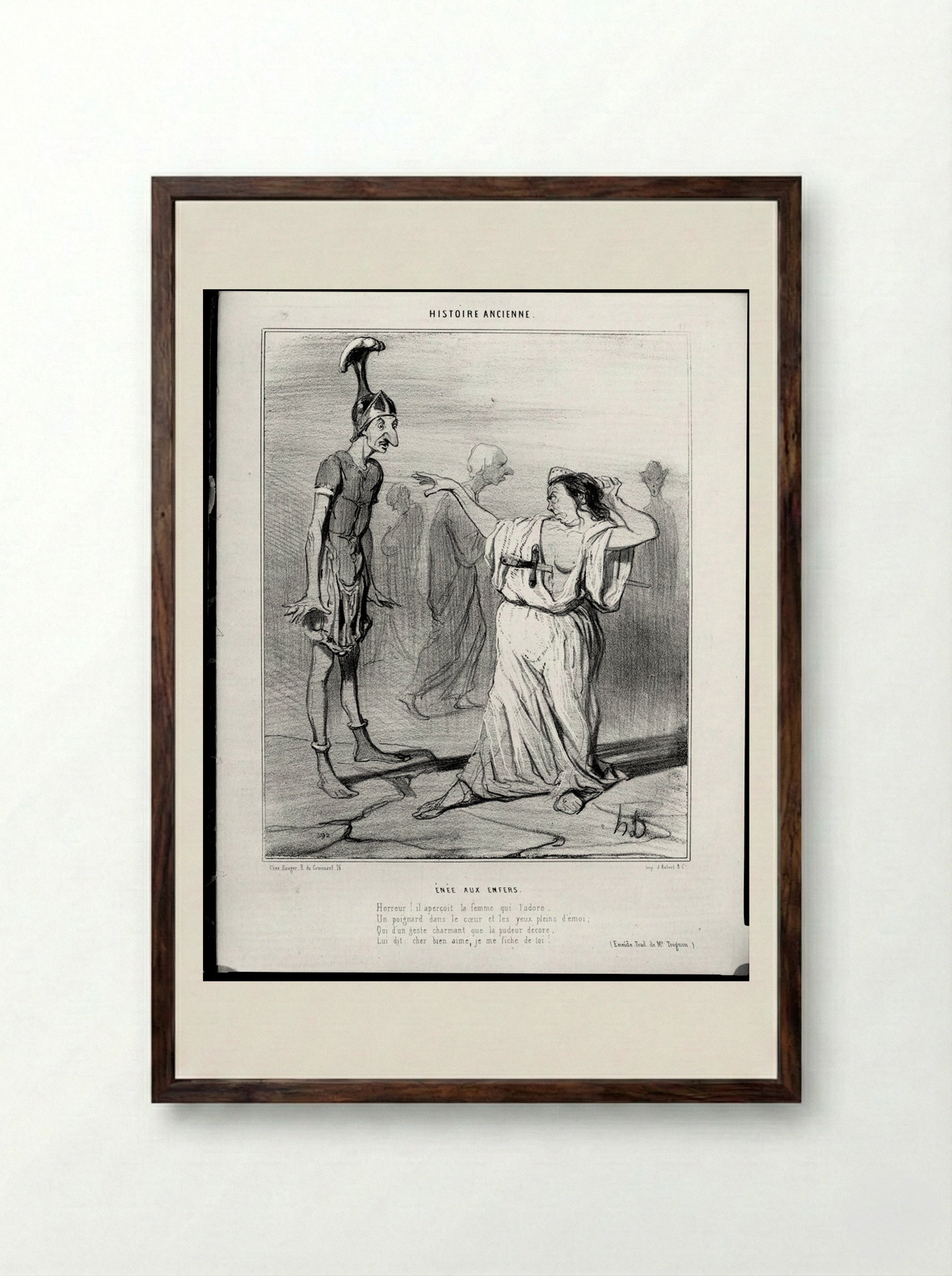 Aeneas in Hell - Honoré-Victorin Daumier - Framed Print Dark Wood