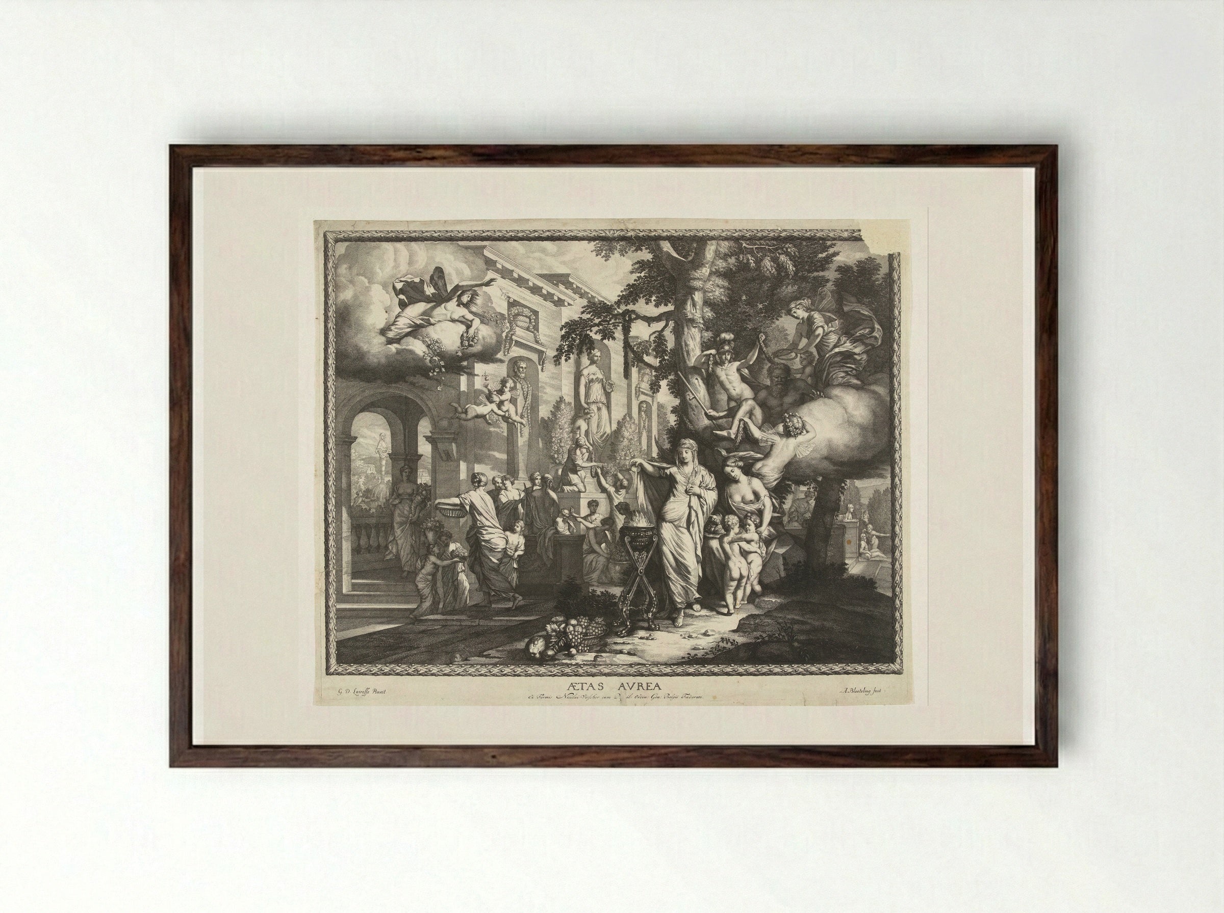 Aetas Aurea (The Golden Age) - Abraham Bloteling - Framed Print Dark Wood
