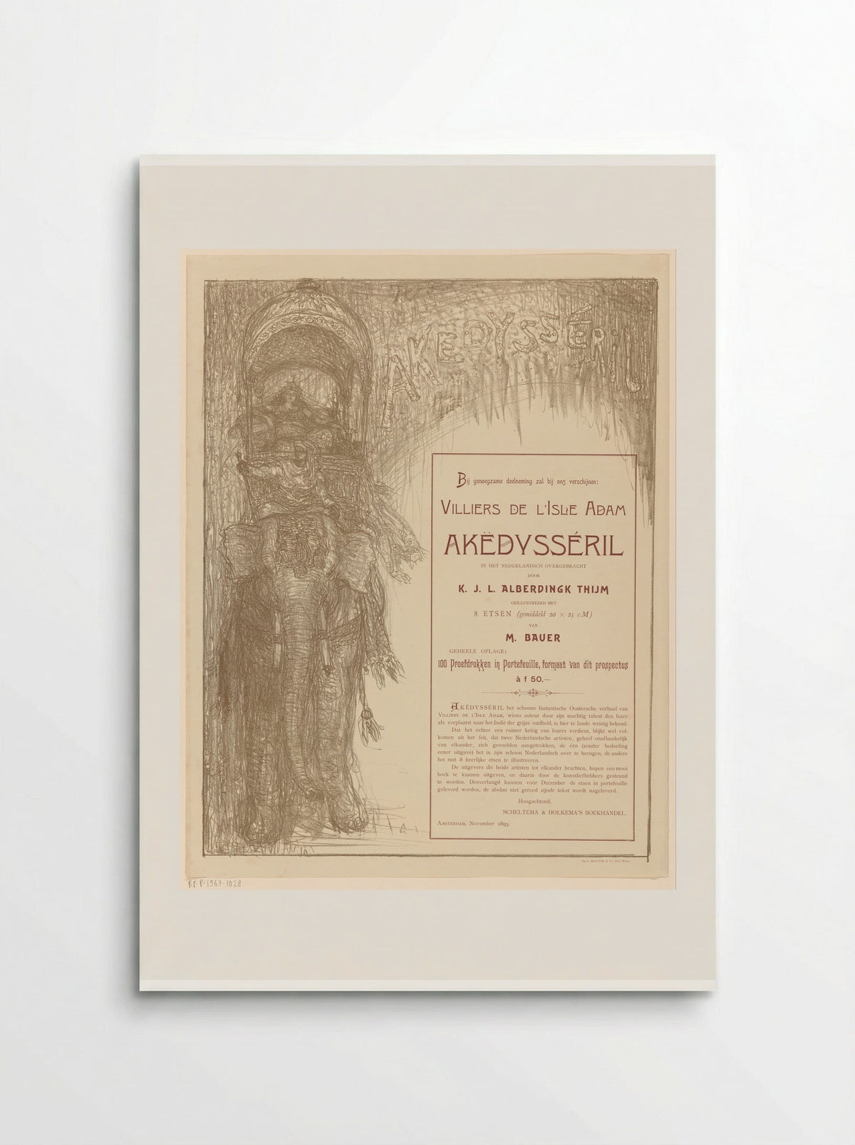 Affiche voor Akëdysséril - Marius Bauer - Poster