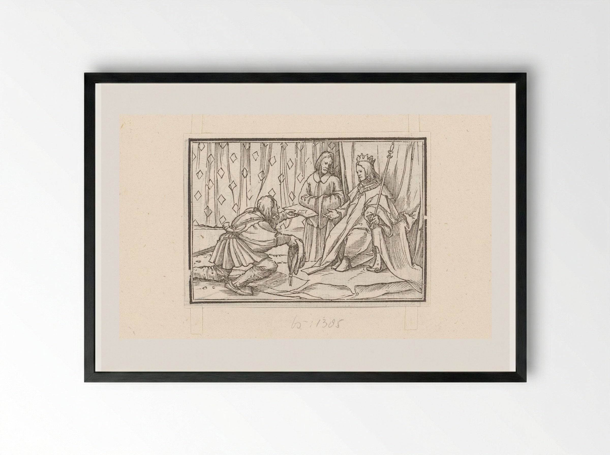 Afgezant van koning Chiram met boodschap voor Salomo - Veit Rudolf Specklin - Framed Print Black