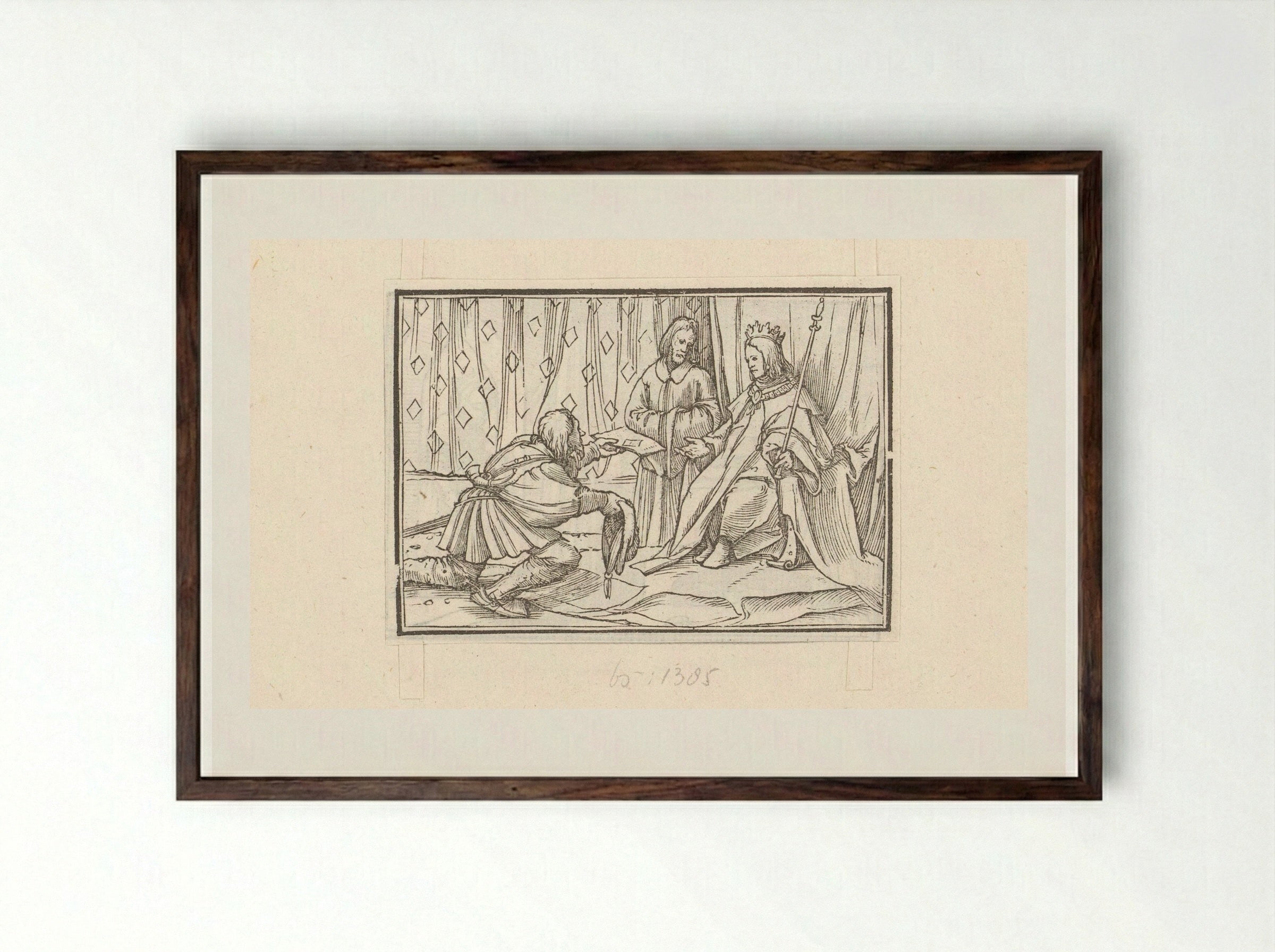 Afgezant van koning Chiram met boodschap voor Salomo - Veit Rudolf Specklin - Framed Print Dark Wood