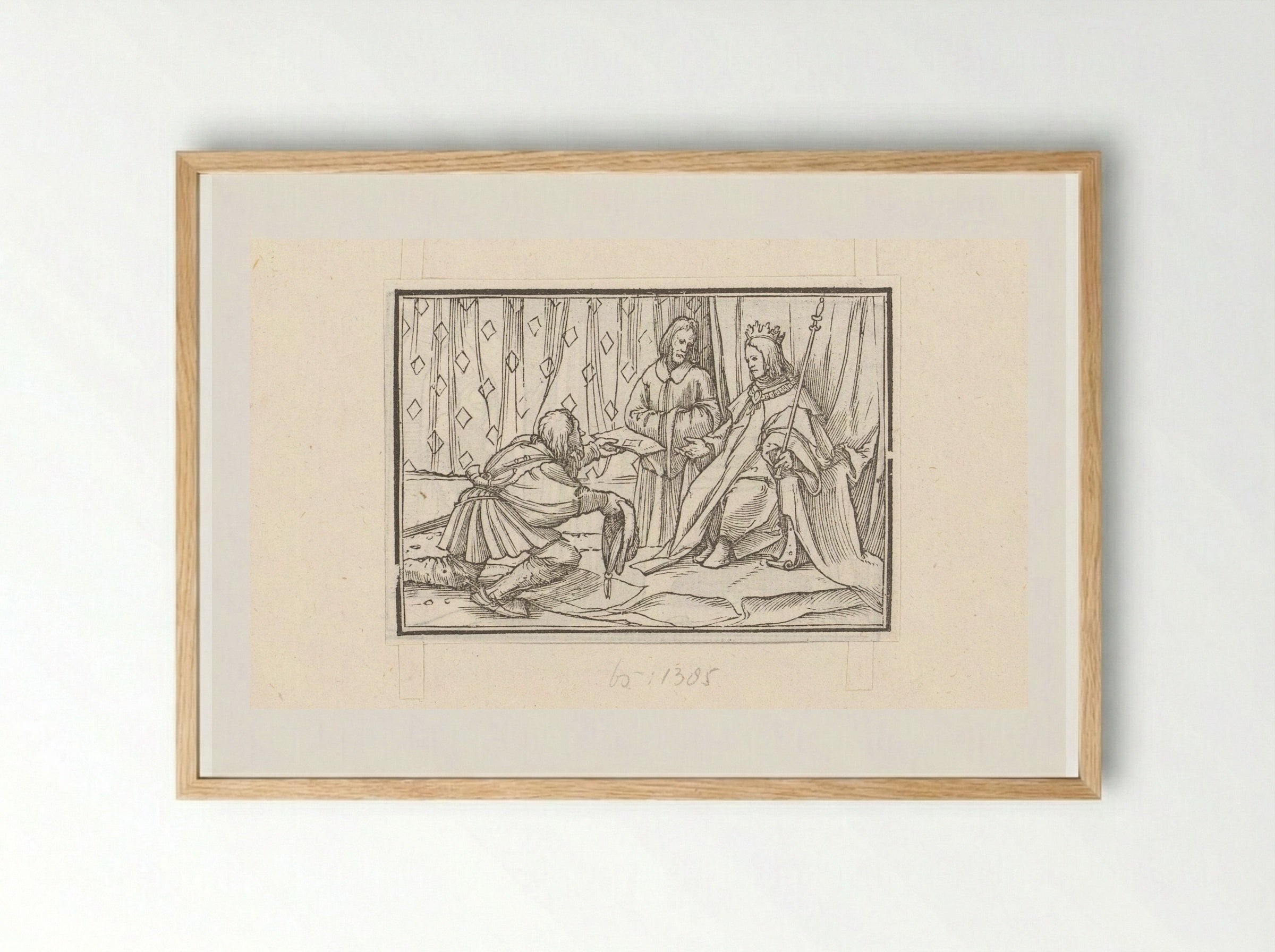 Afgezant van koning Chiram met boodschap voor Salomo - Veit Rudolf Specklin - Framed Print Wood