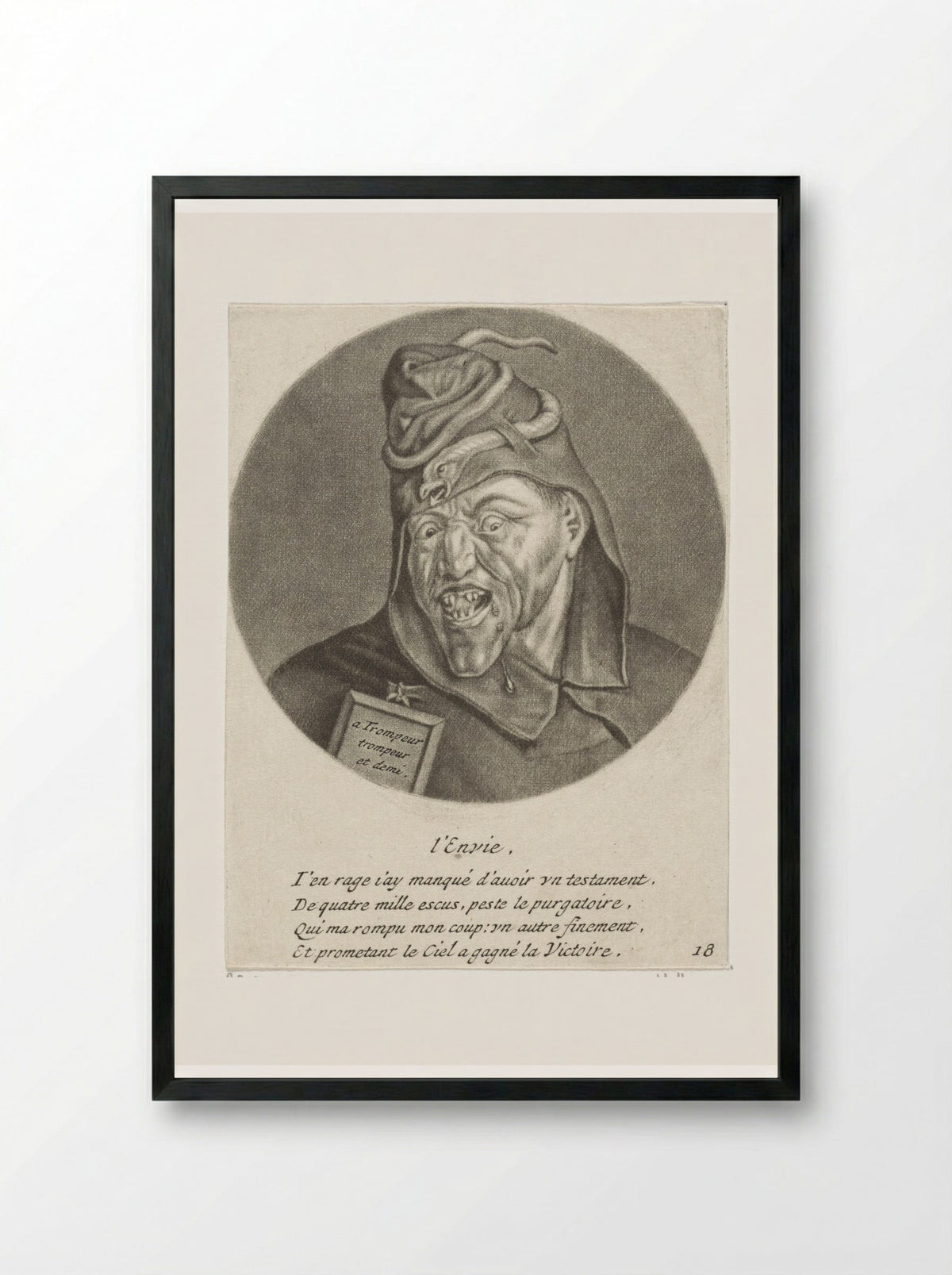 Afgunst (Envy) - Jacob Gole - Framed Print Black