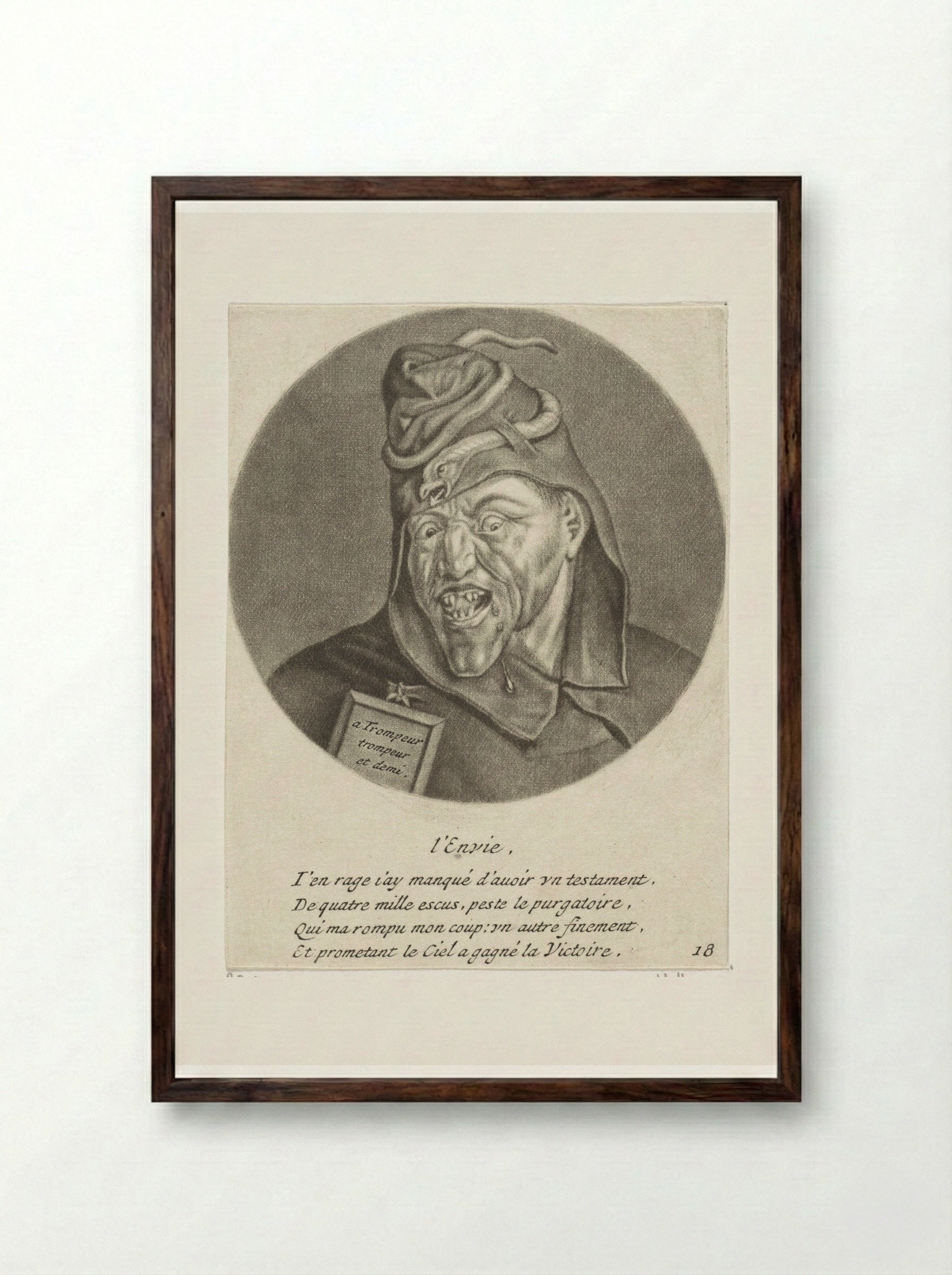 Afgunst (Envy) - Jacob Gole - Framed Print Dark Wood