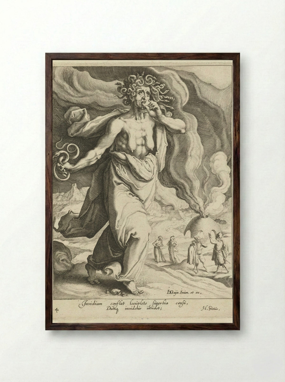 Afgunst (Invidia) - Zacharias Dolendo - Framed Print Dark Wood