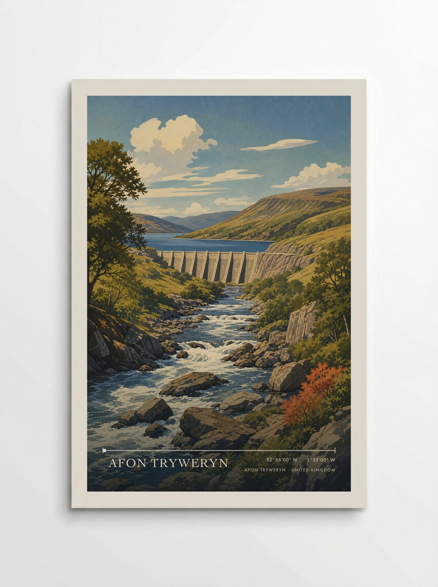 Afon Tryweryn United Kingdom Travel Poster - Poster