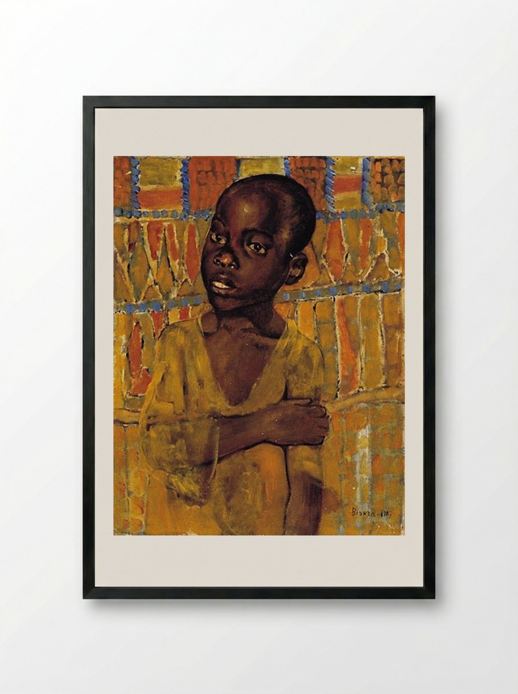 African Boy - Kuzma Petrov-Vodkin - Framed Print Black