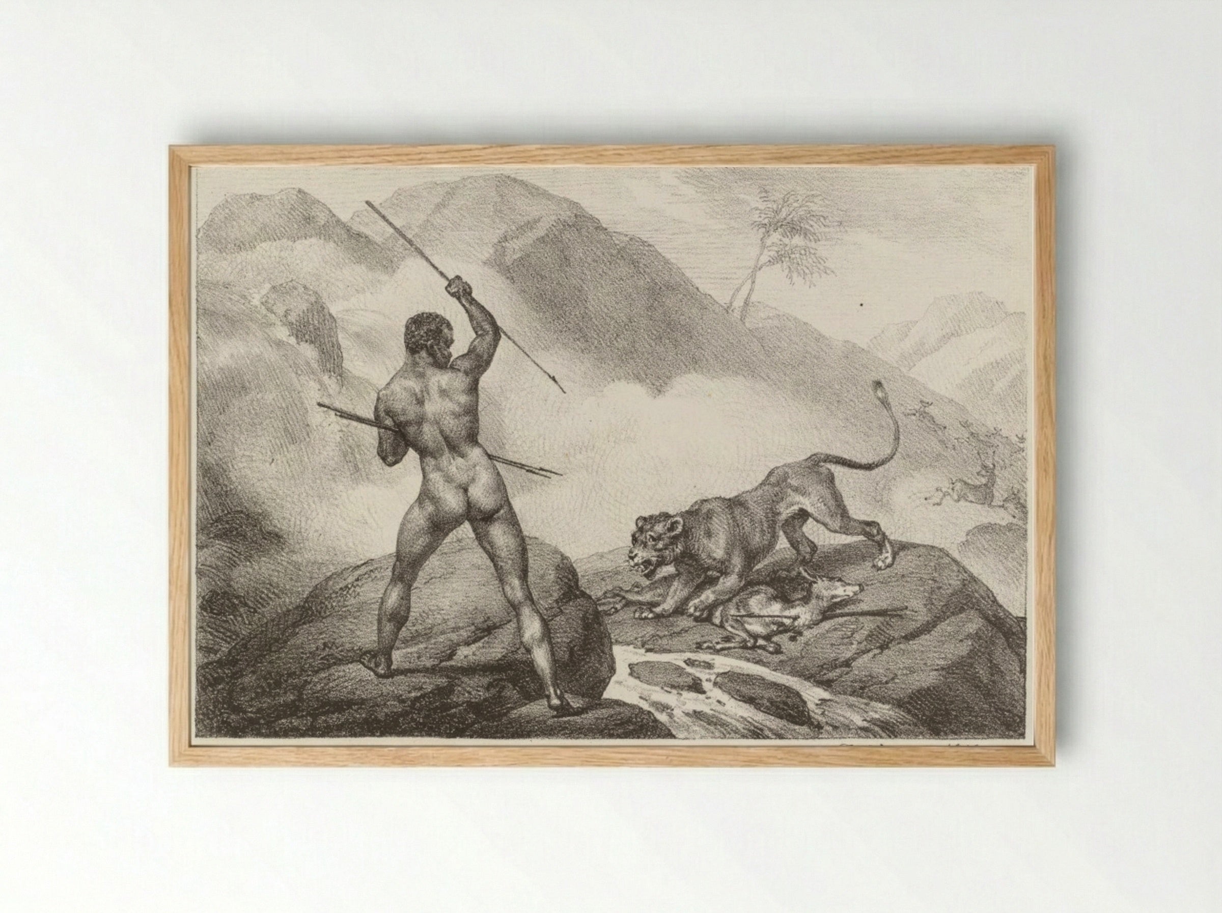 African Hunter (Chasseur Africain) - Horace Vernet - Framed Print Wood