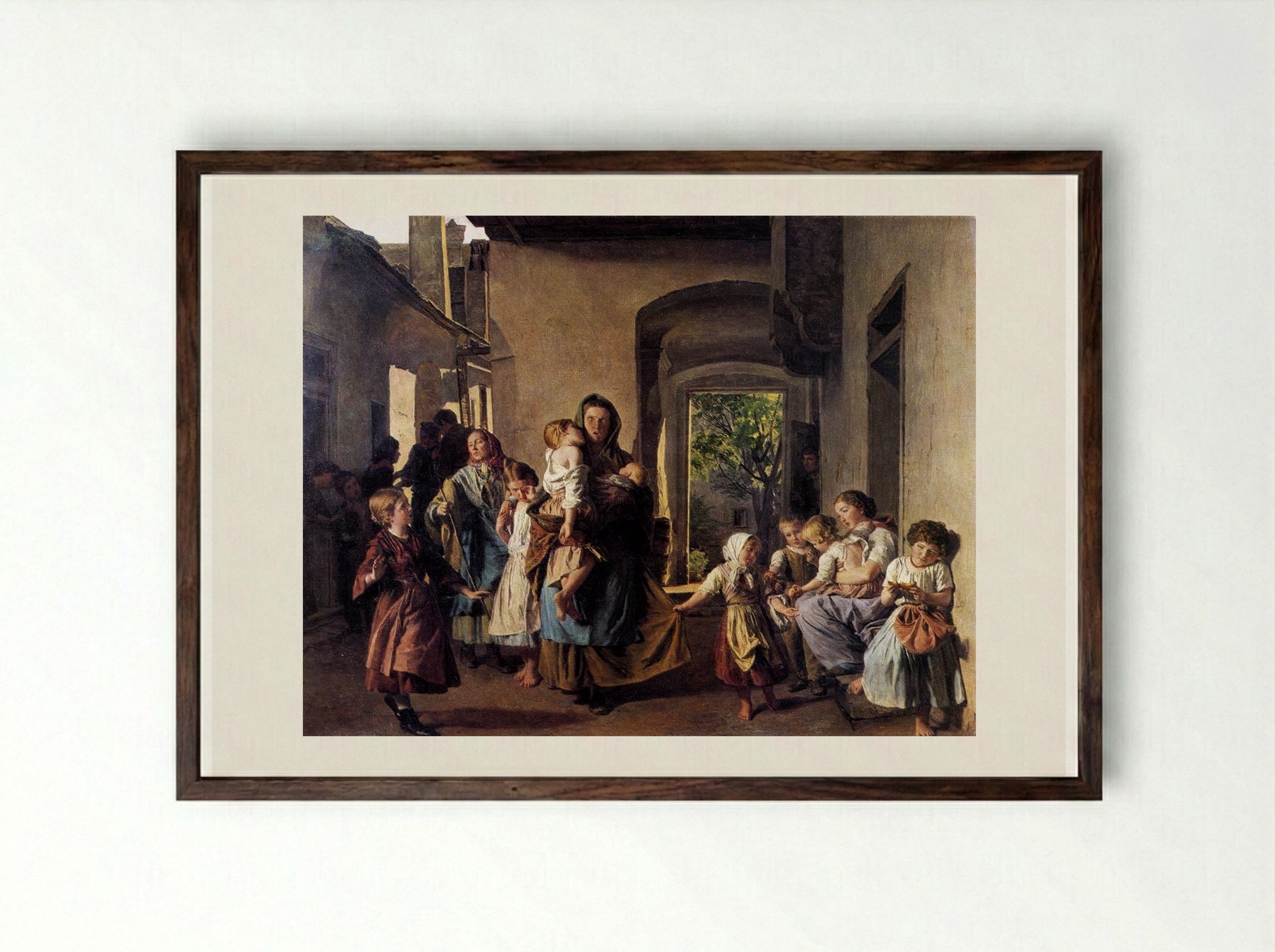 After Confiscation - Ferdinand Georg Waldmüller - Framed Print Dark Wood