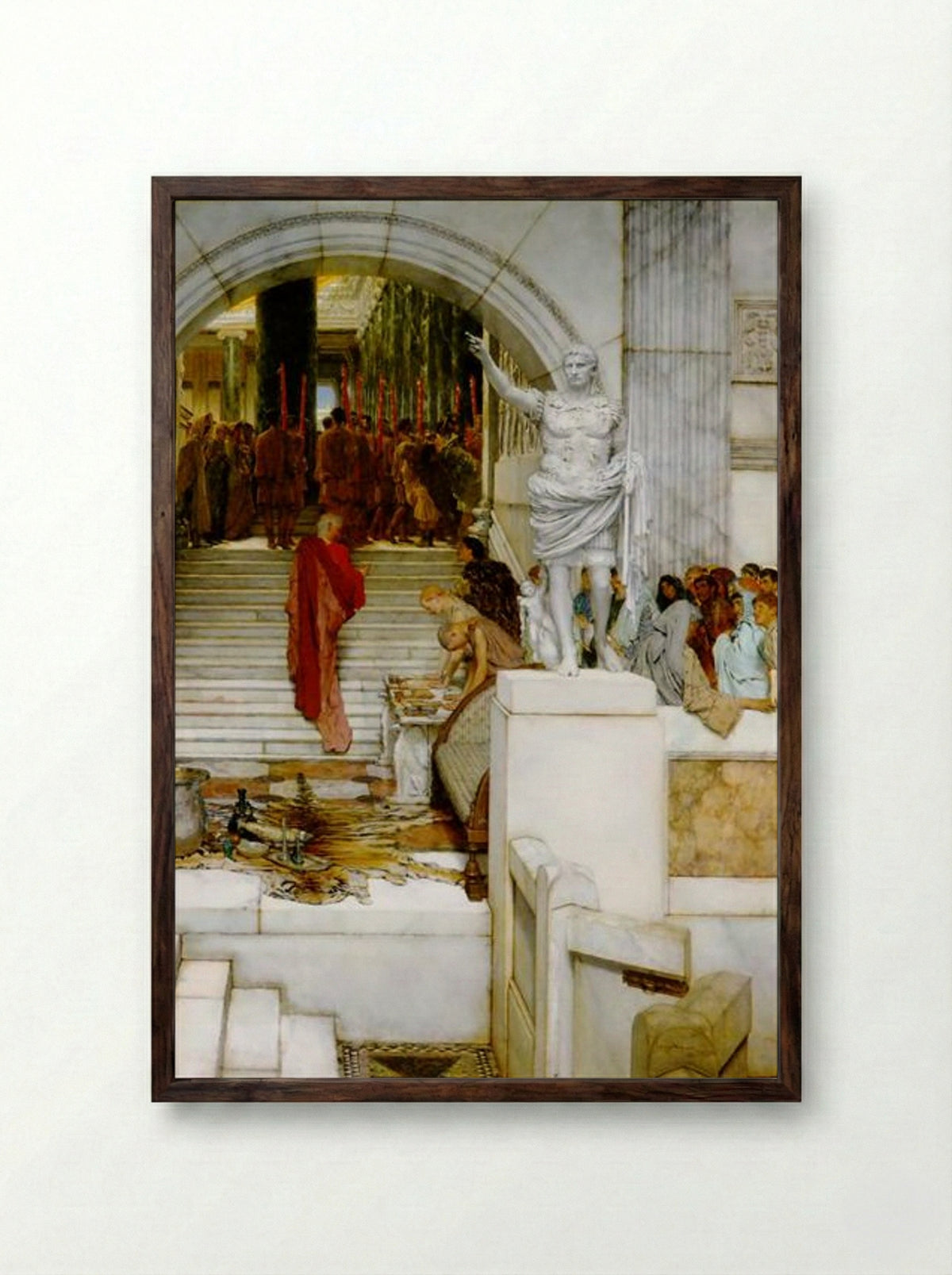 After the Audience - Sir Lawrence Alma-Tadema - Framed Print Dark Wood