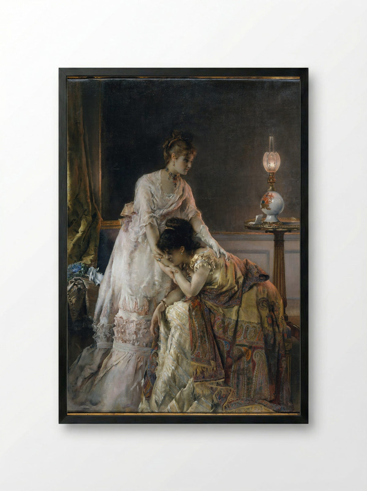After the Ball - Alfred Stevens - Framed Print Black