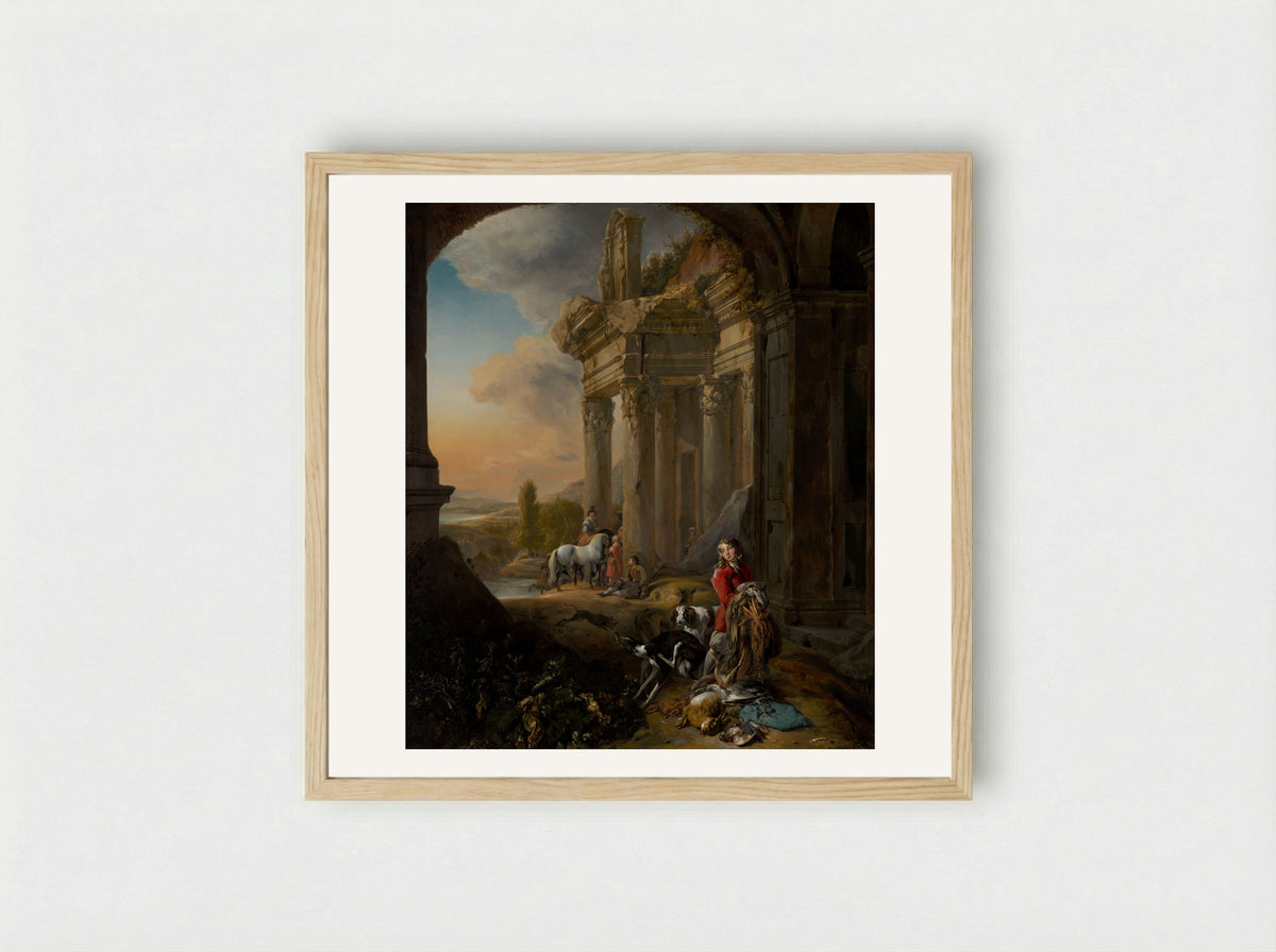 After the Hunt - Jan Baptist Weenix - Framed Print Wood