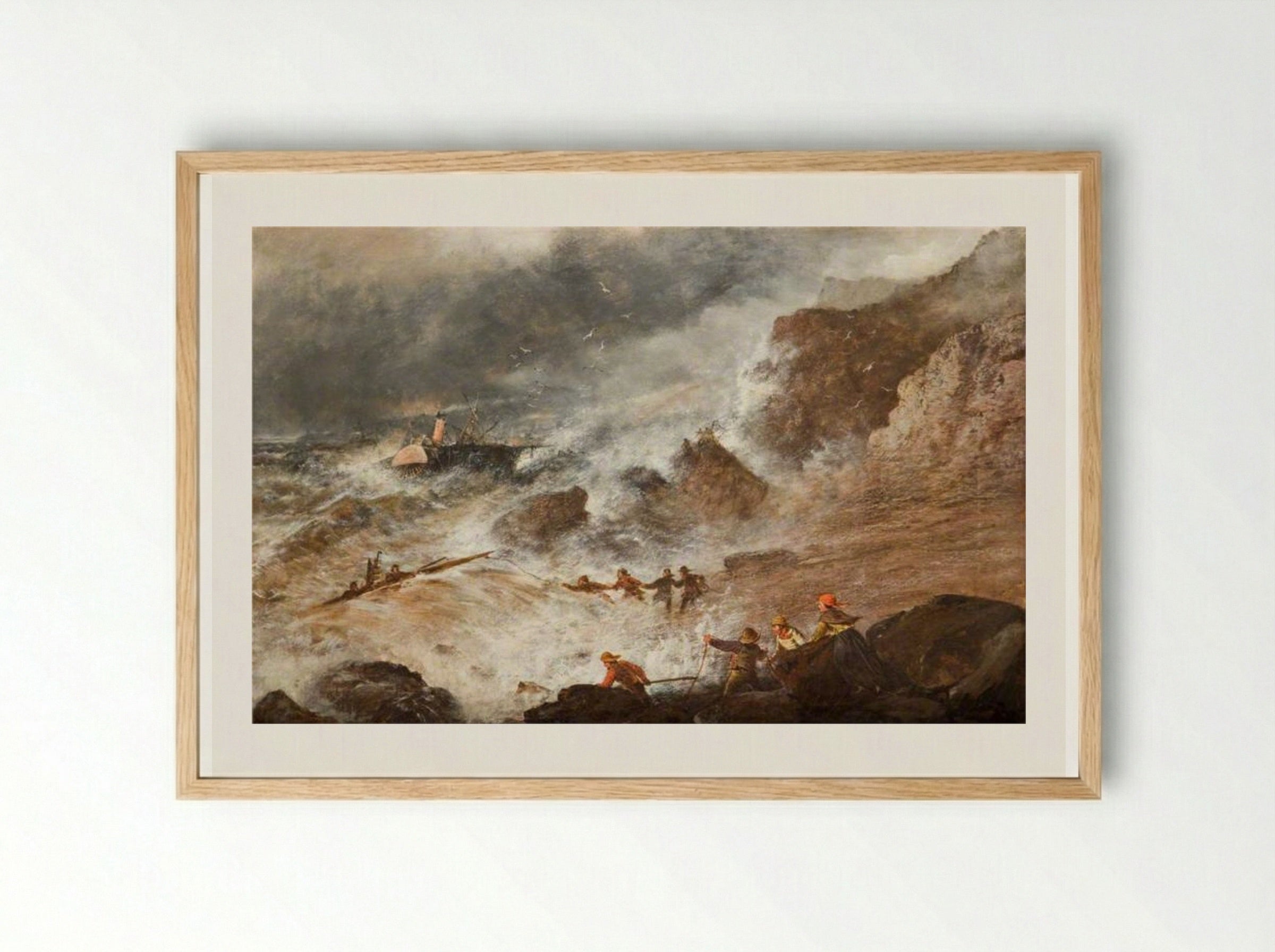 After the Wreck (On the French Coast) - James Webb - Framed Print Wood