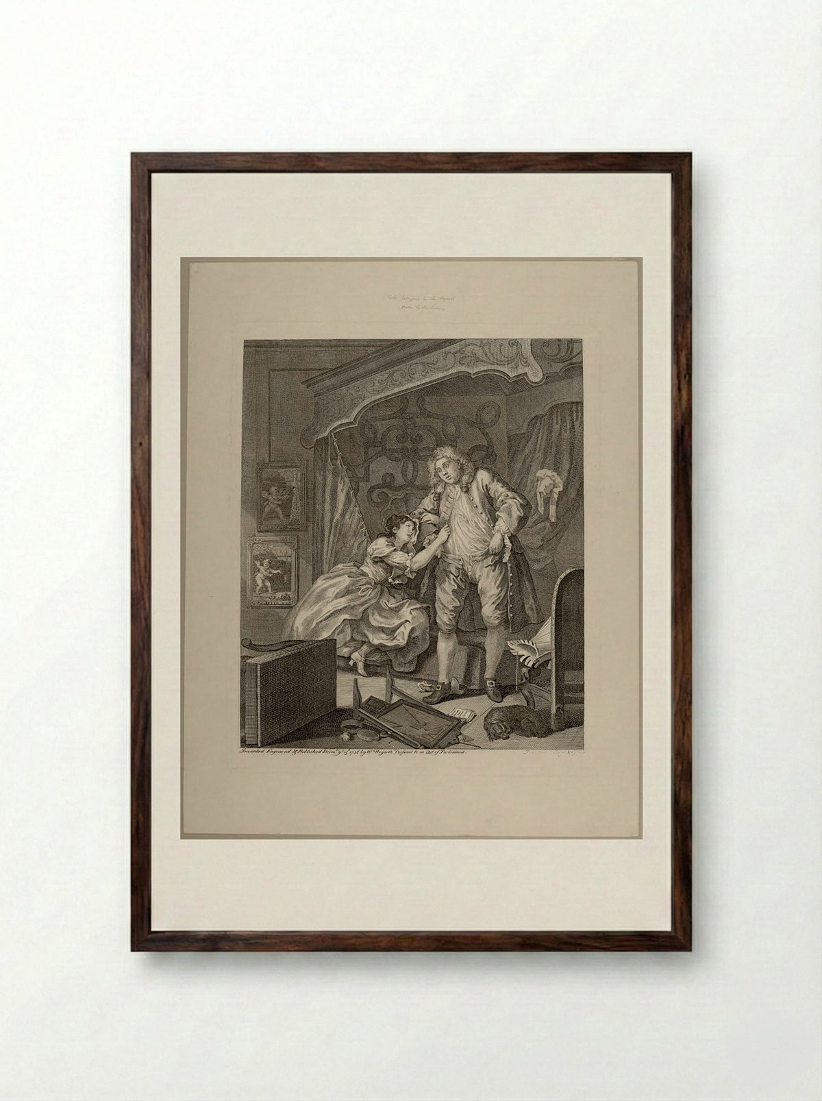 After - William Hogarth - Framed Print Dark Wood