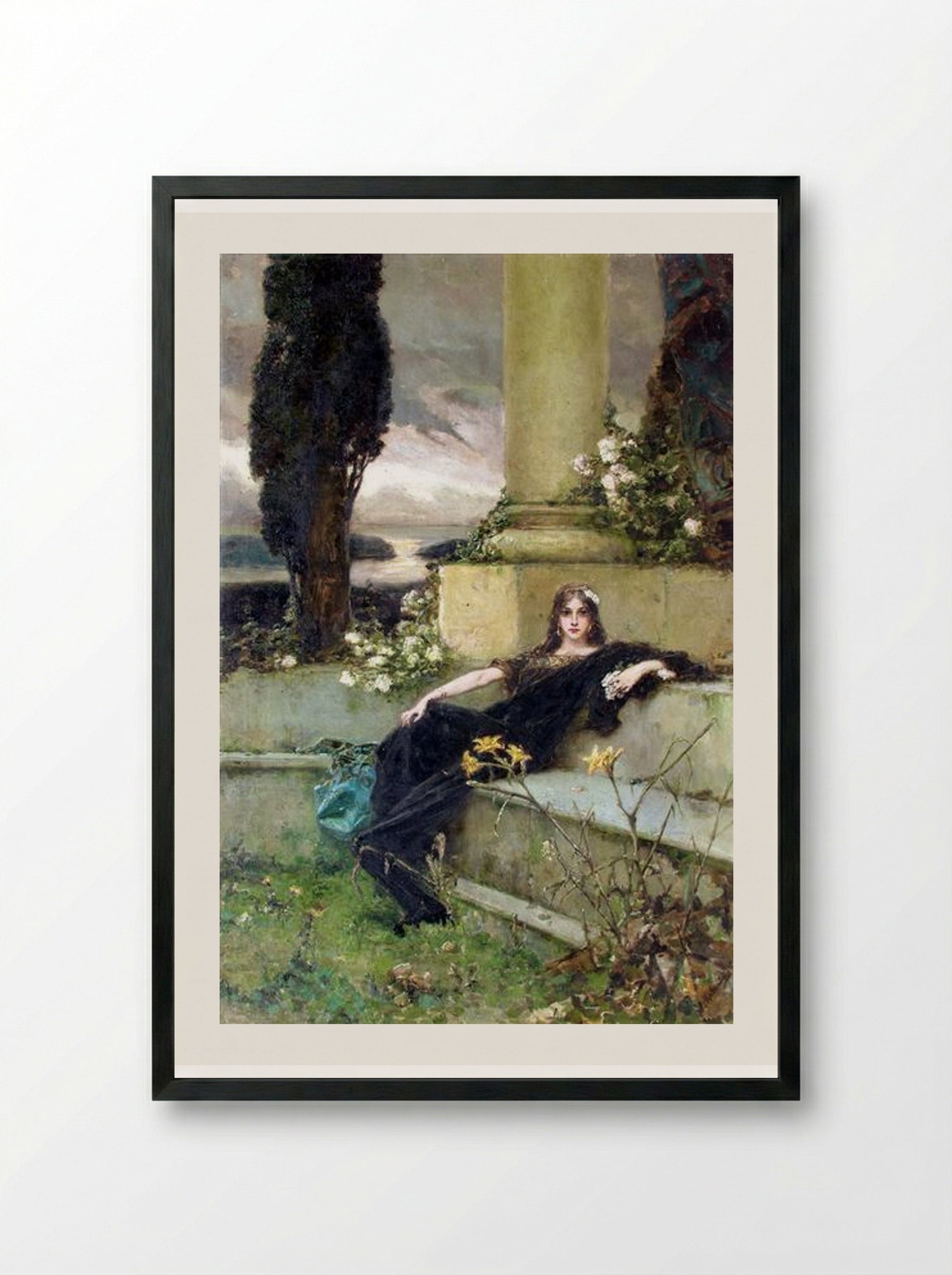 Afternoon Silence - Wilhelm Kotarbinski - Framed Print Black