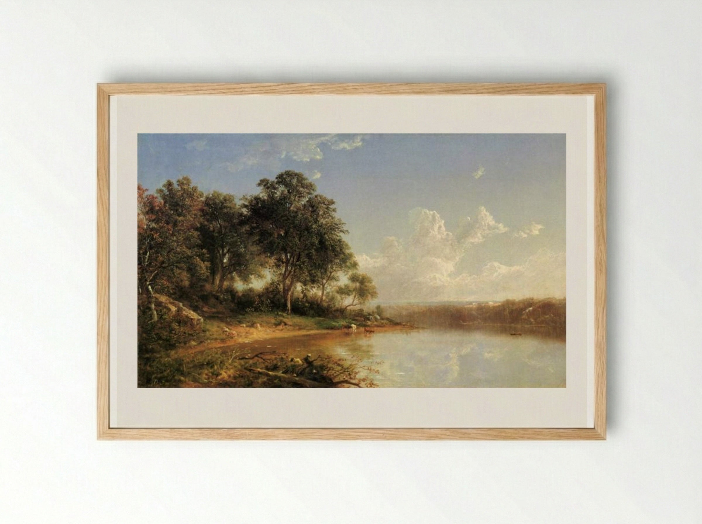 Afternoon along the Banks of a River - David Johnson - Framed Print Wood