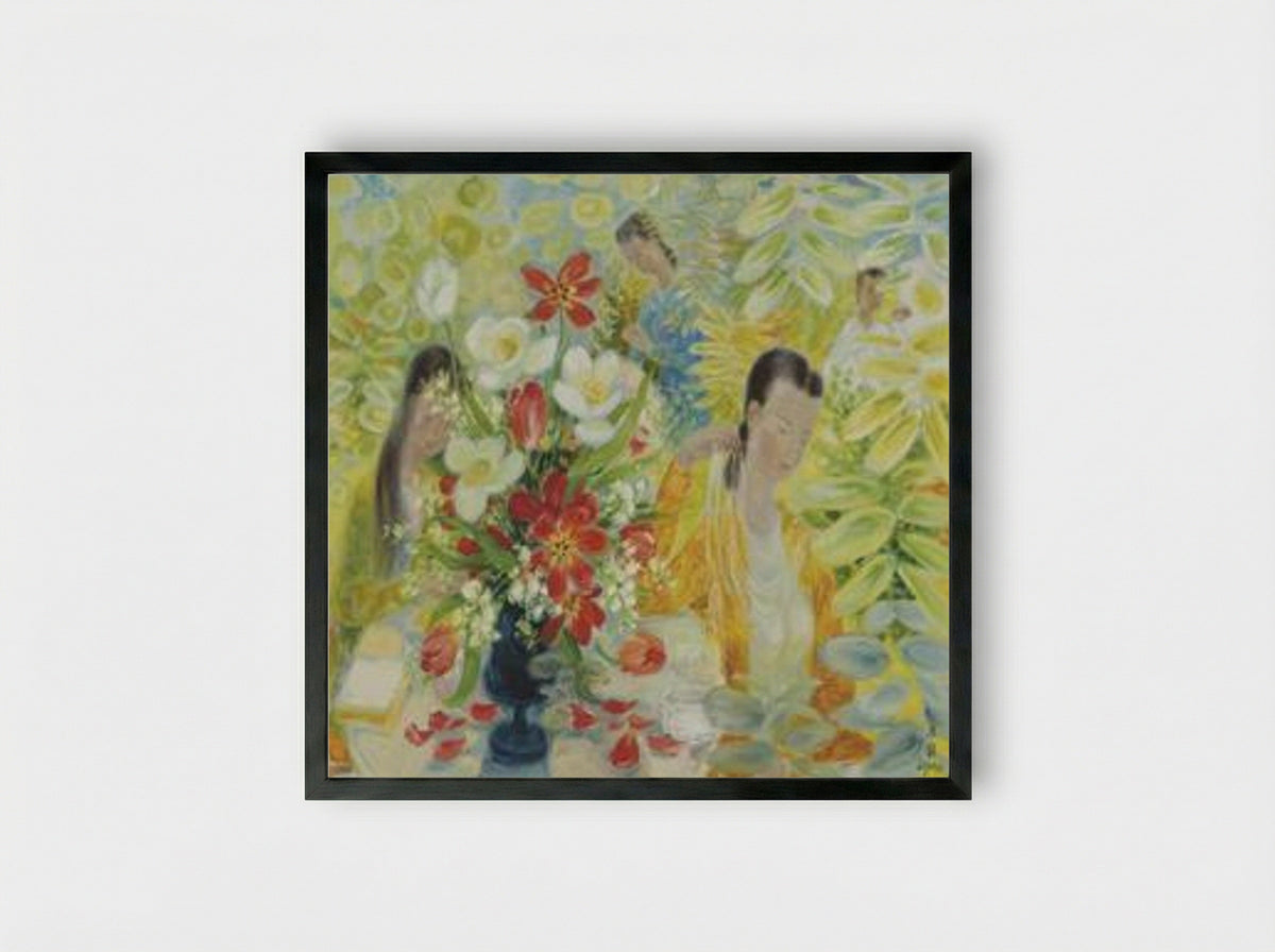 Afternoon in the Garden - Le Pho - Framed Print Black