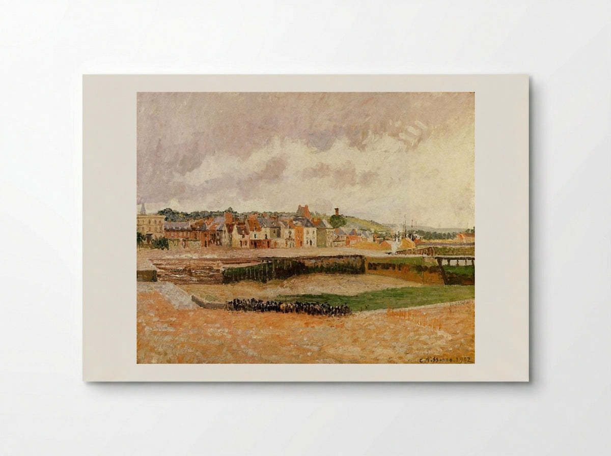 Afternoon, the Duquesne Basin, Dieppe, Low Tide - Camille Pissarro - Poster