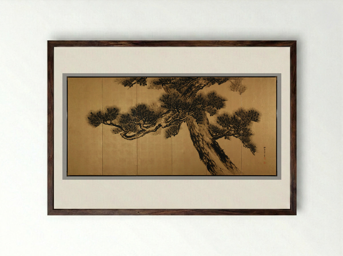 Aged Pines - Suzuki Shōnen - Framed Print Dark Wood