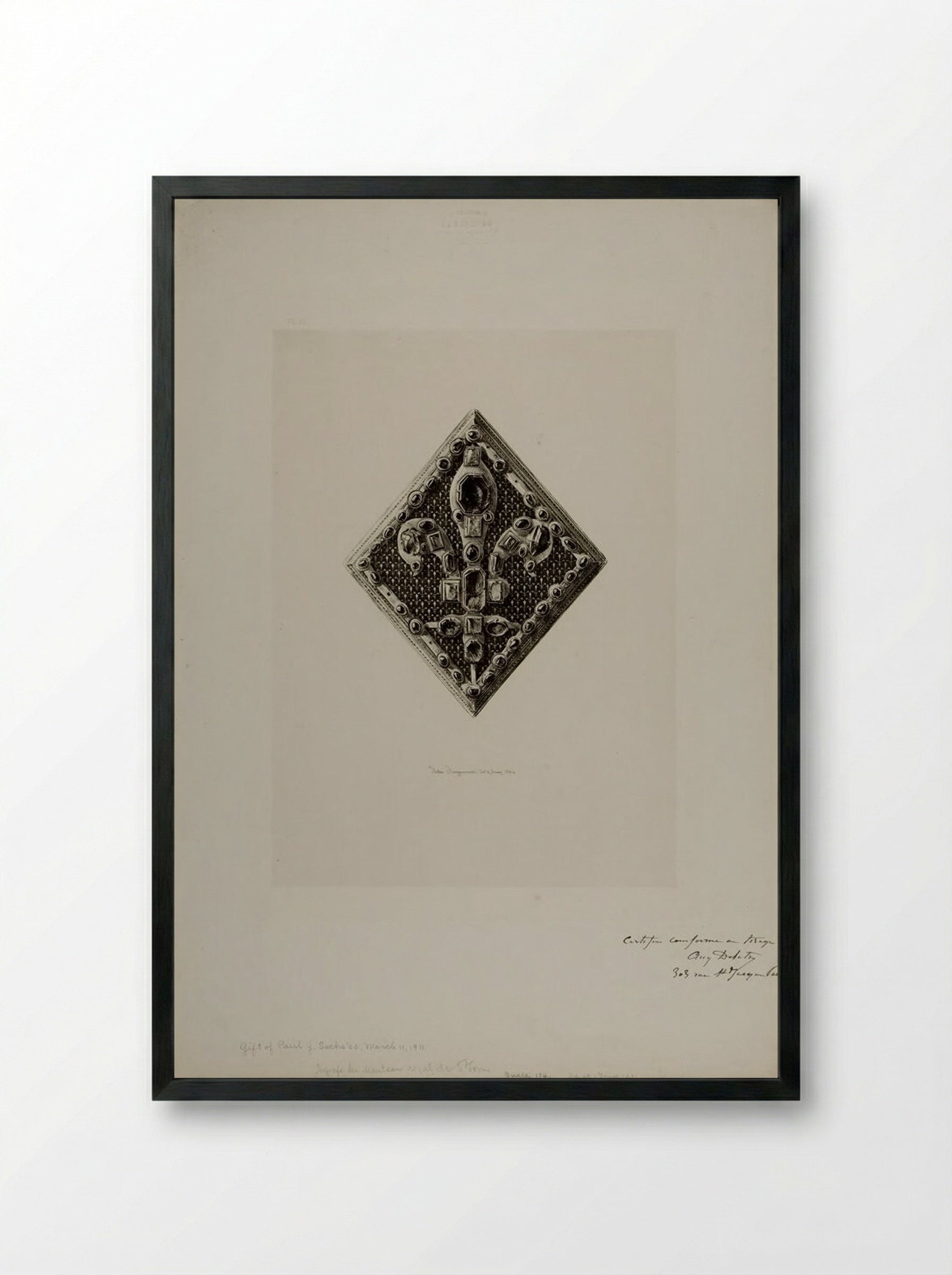 Agrafe of the Royal Mantle of Saint-Louis - Jules Ferdinand Jacquemart - Framed Print Black