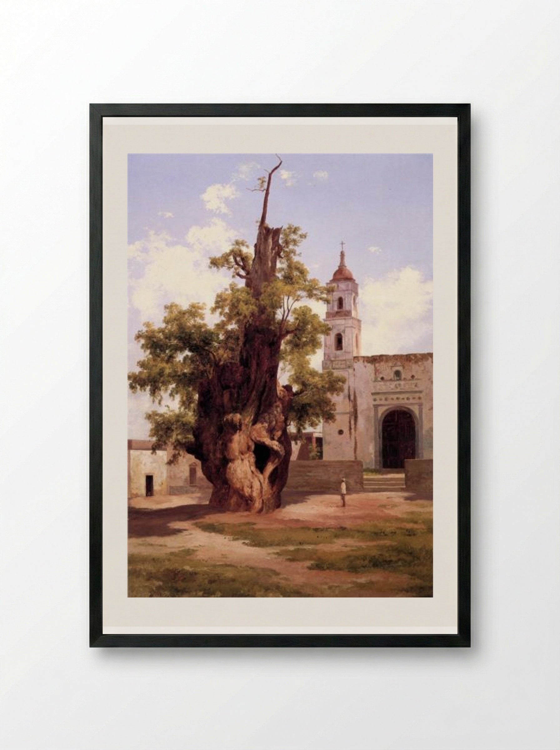 Ahuehuete de la Noche Triste - José María Velasco - Framed Print Black