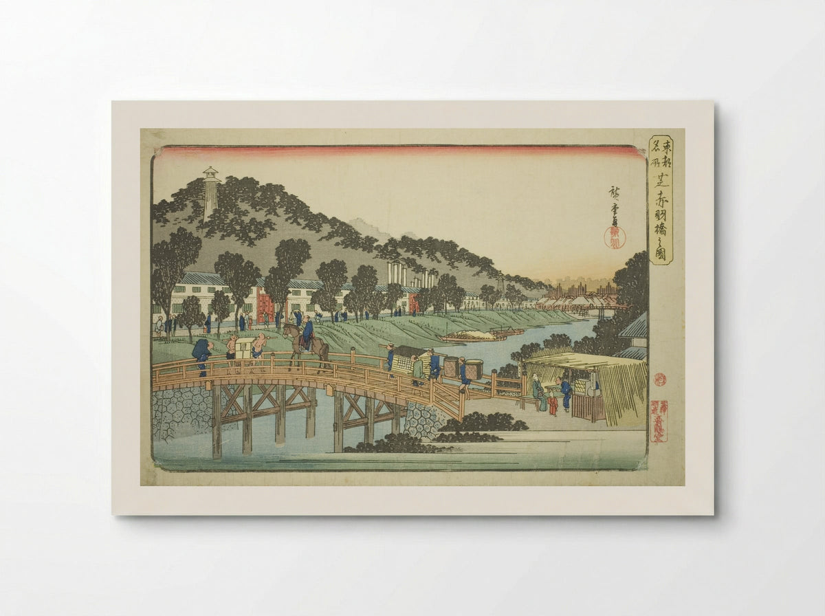 Akabane Bridge in Shiba - Utagawa Hiroshige - Poster