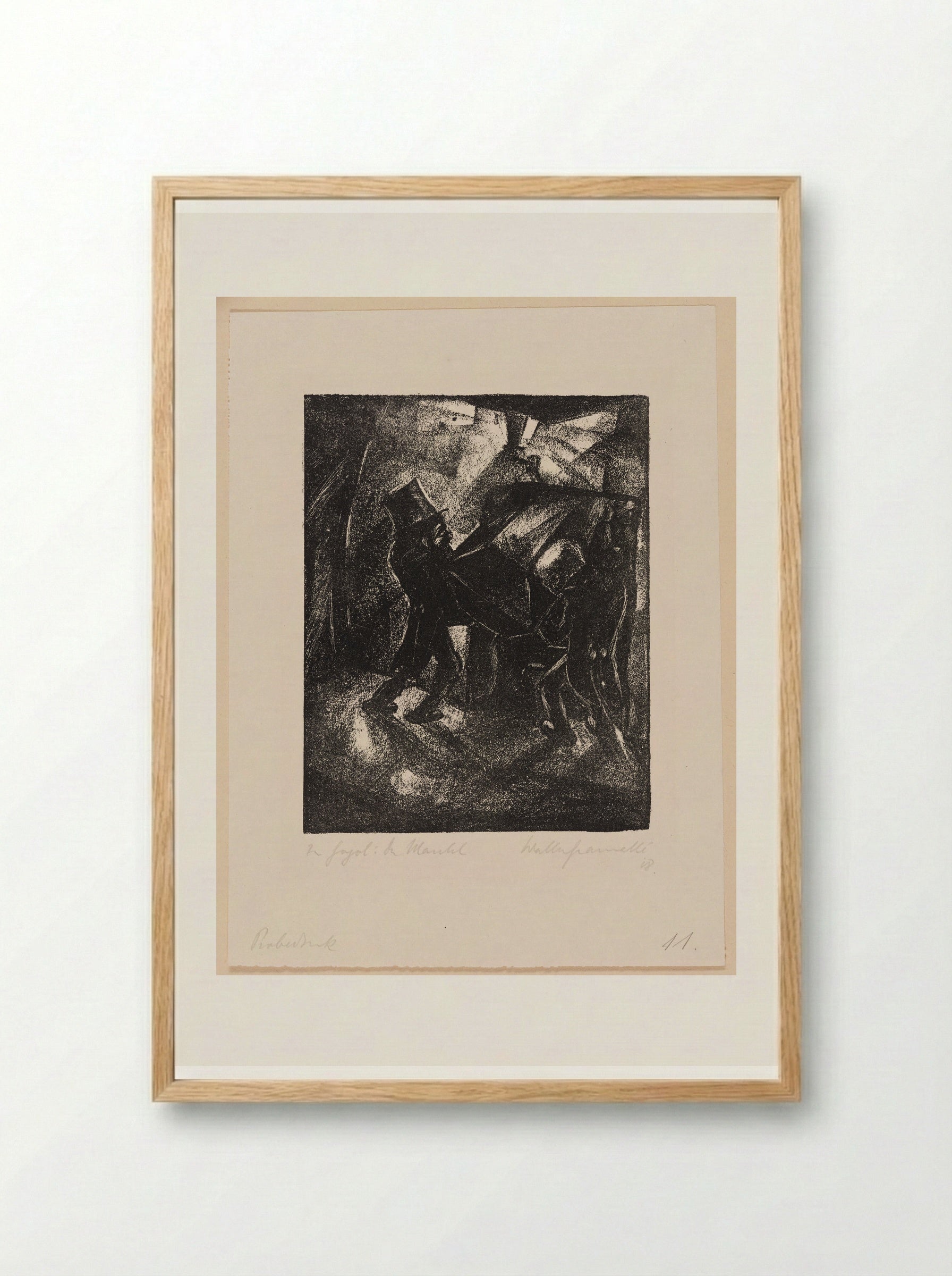 Akaki Is Carried to the Grave - Walter Gramatté - Framed Print Wood