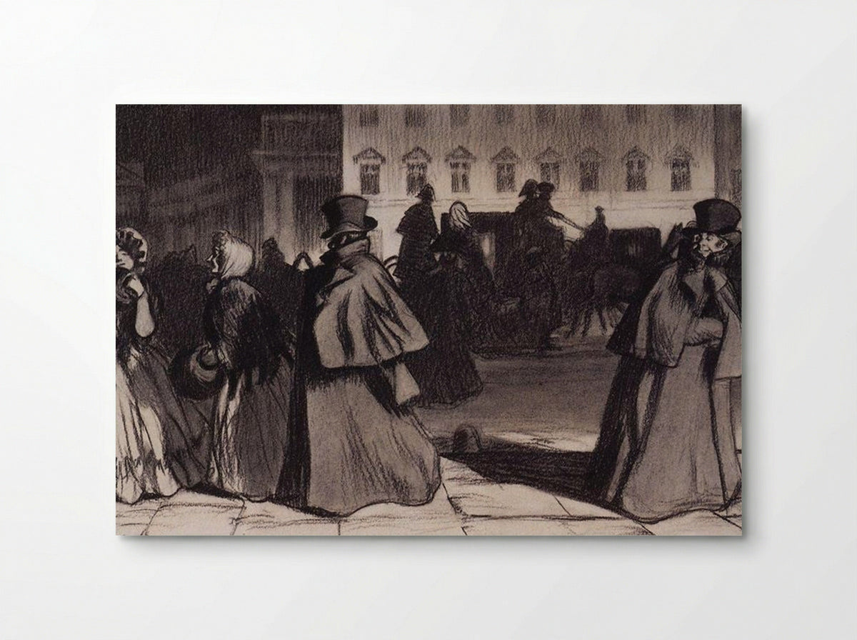 Akaky Akakiyevich on Nevsky Prospekt - Boris Kustodiev - Poster