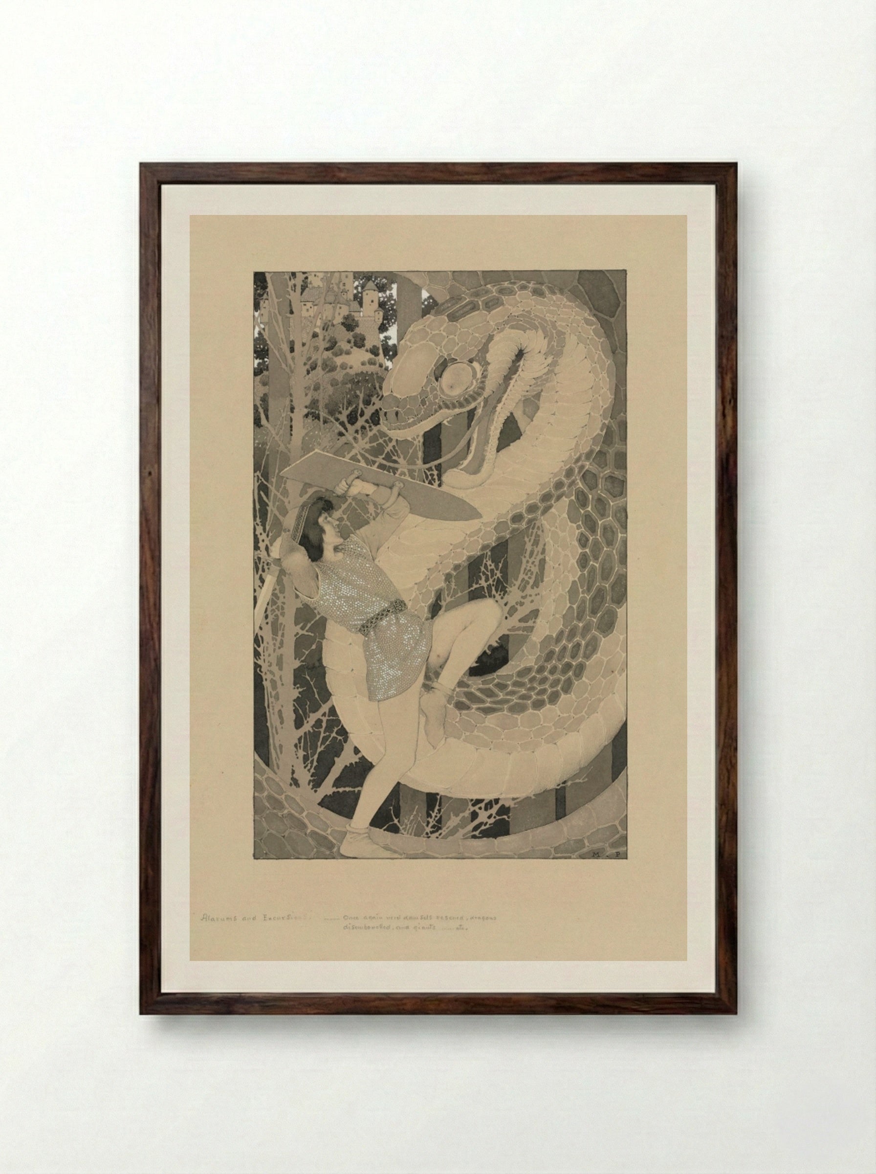 Alarums and Excursions - Maxfield Parrish - Framed Print Dark Wood