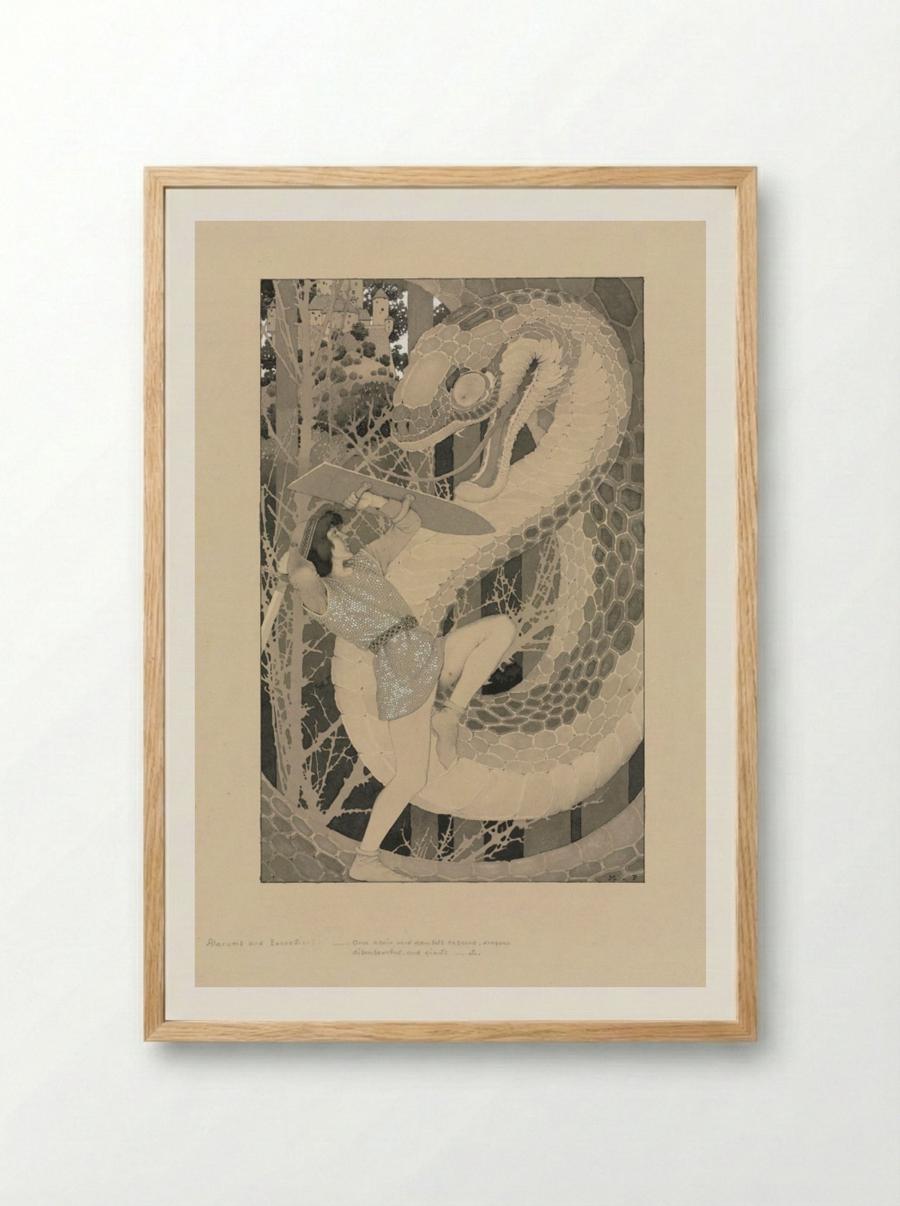 Alarums and Excursions - Maxfield Parrish - Framed Print Wood