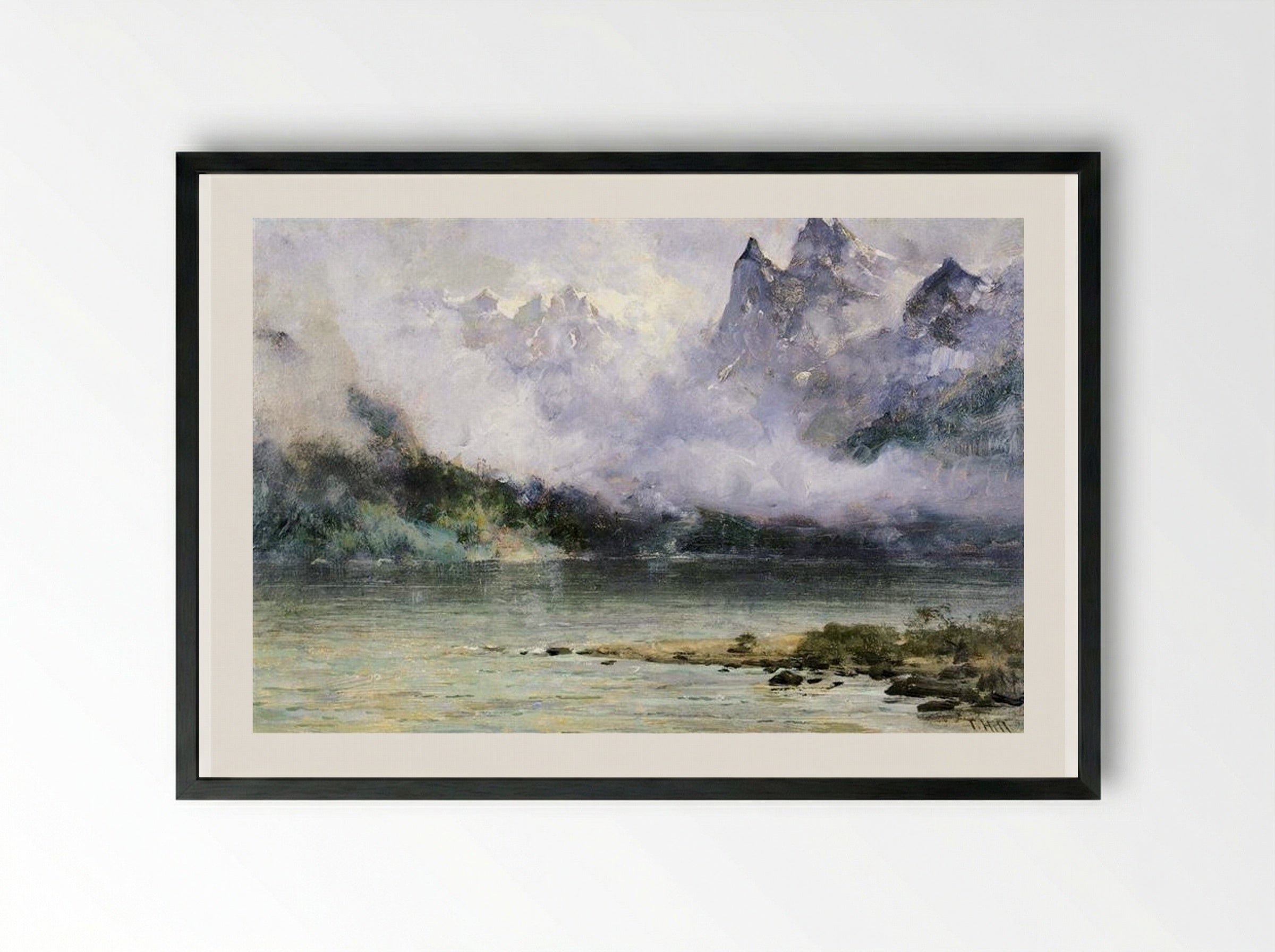 Alaska Scene near Juneau - Thomas Hill - Framed Print Black