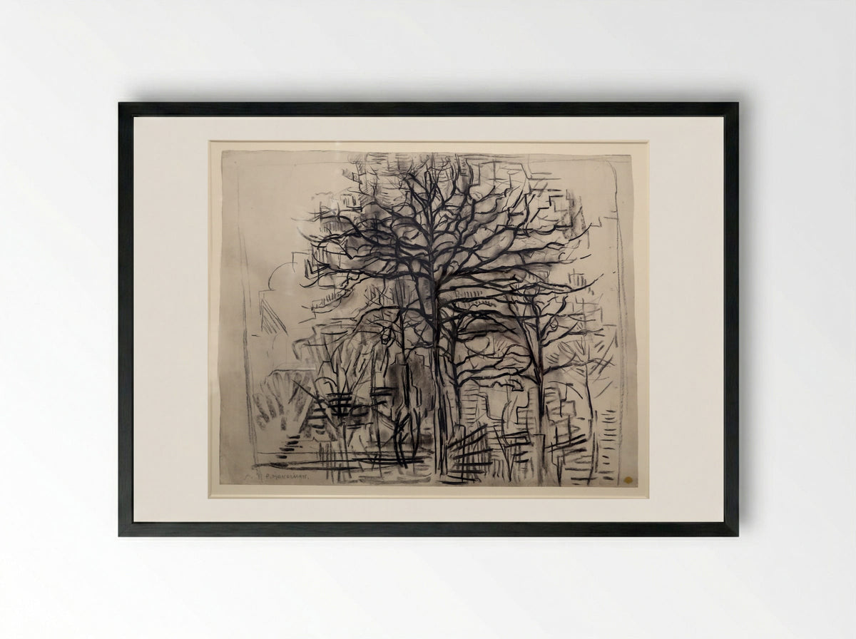 Alberi (Trees) - Piet Mondrian - Framed Print Black