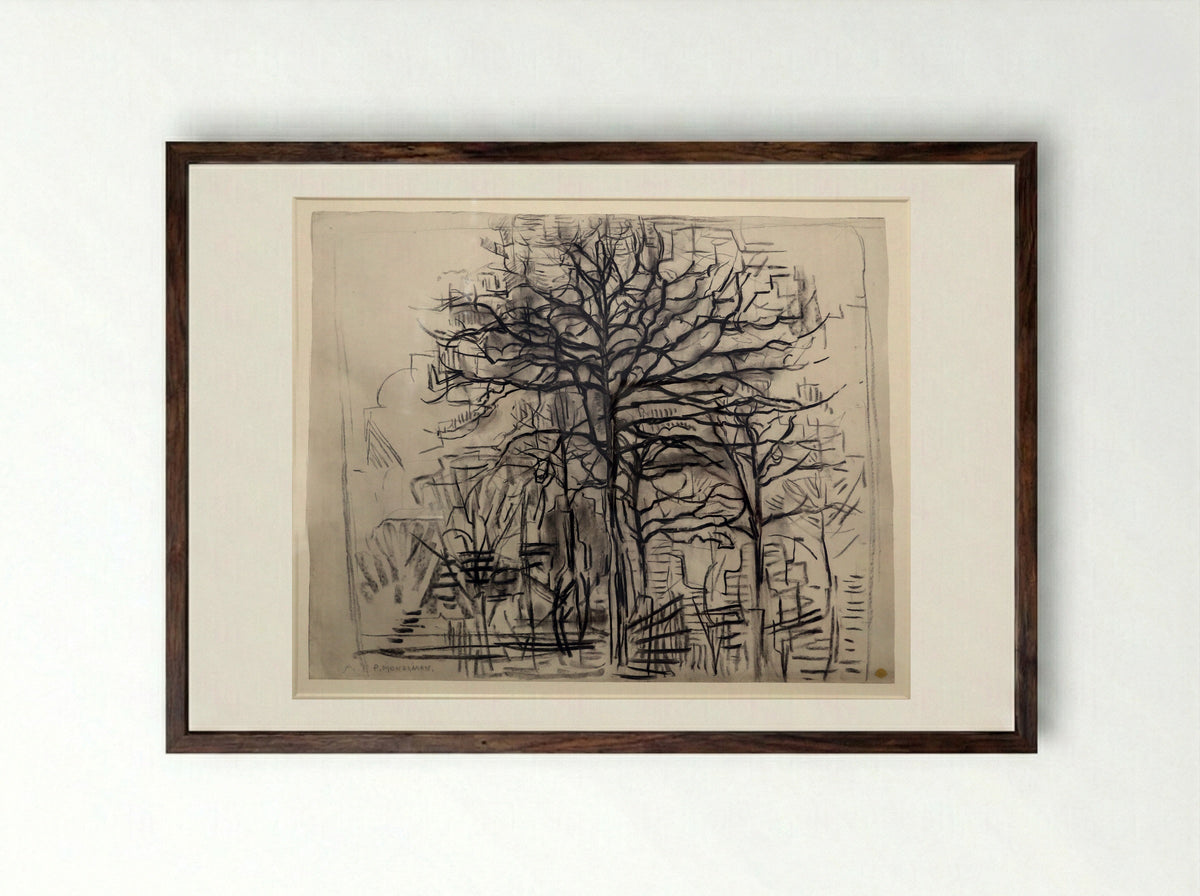Alberi (Trees) - Piet Mondrian - Framed Print Dark Wood