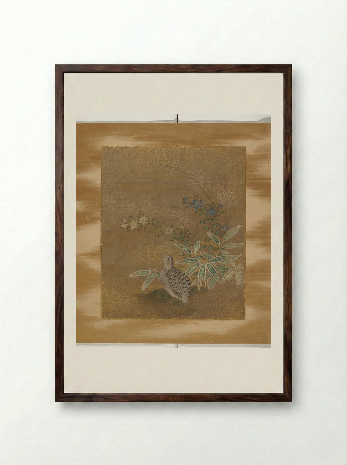 Album of Birds and Flowers and Other Subjects - Tosa Mitsunari - Framed Print Dark Wood