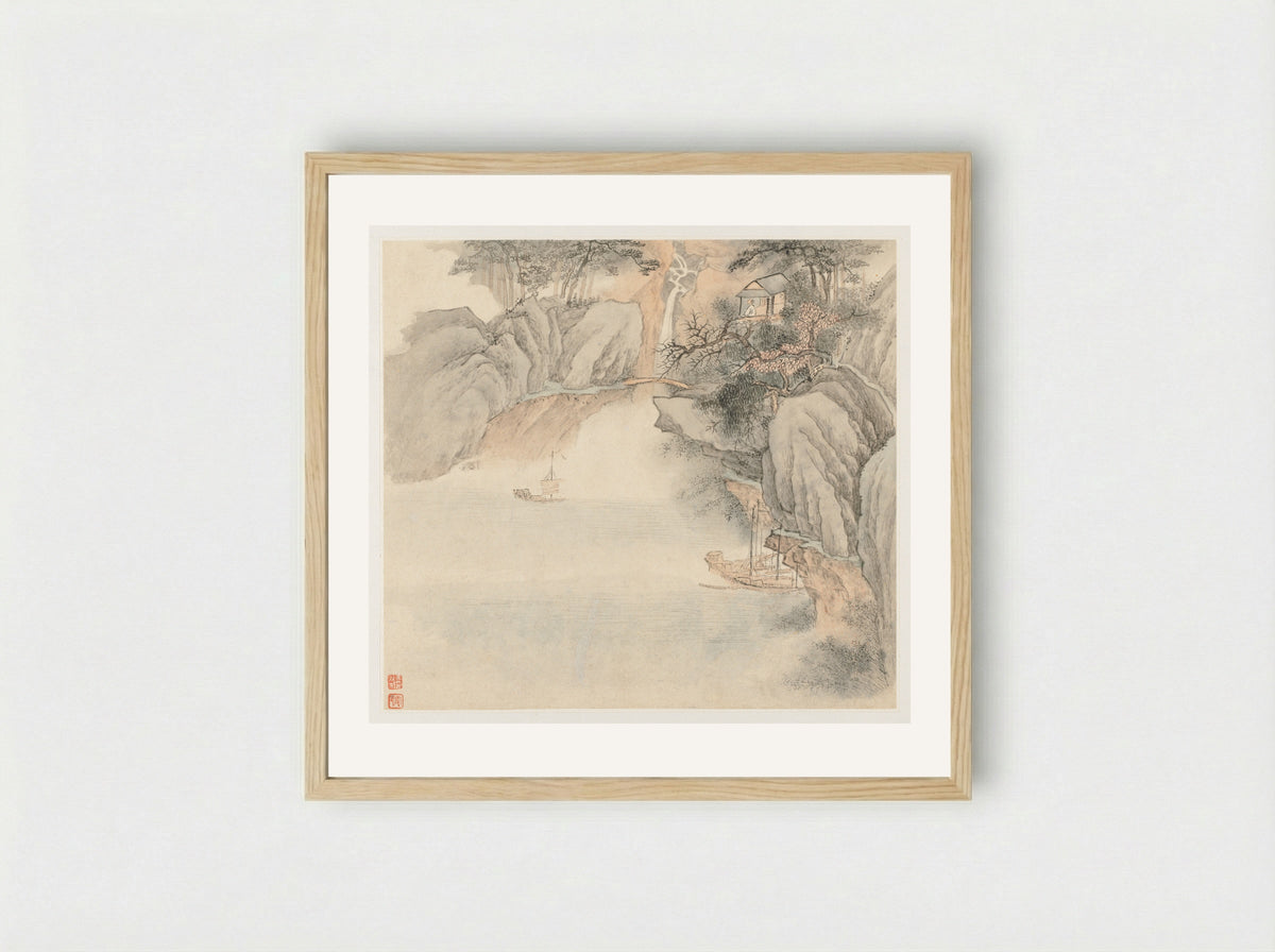 Album of Landscapes: Leaf 4 - Wang Gai - Framed Print Wood