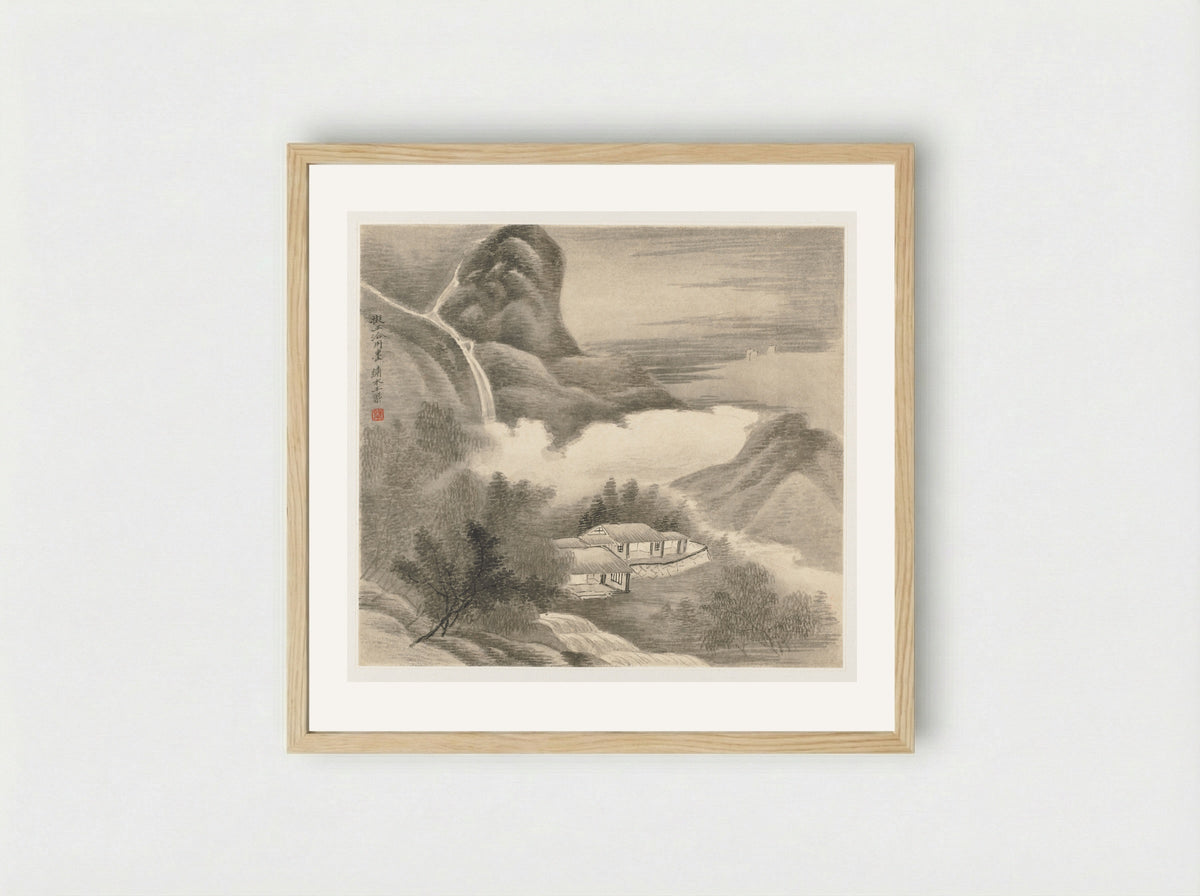 Album of Landscapes: Leaf 5 - Wang Gai - Framed Print Wood