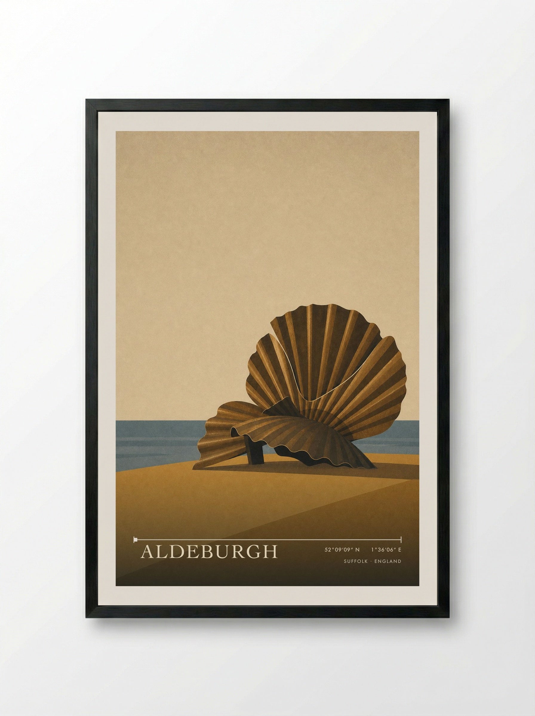 Aldeburgh Suffolk Travel Poster - Framed Print Black
