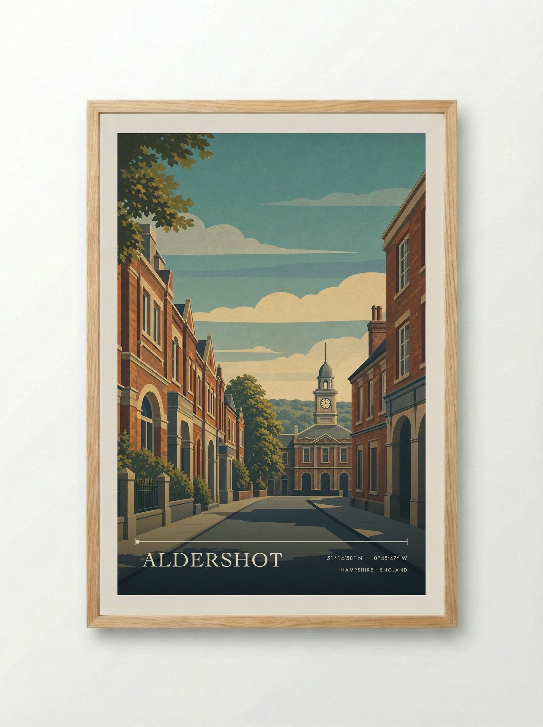 Aldershot Hampshire England Travel Poster - Framed Print Wood